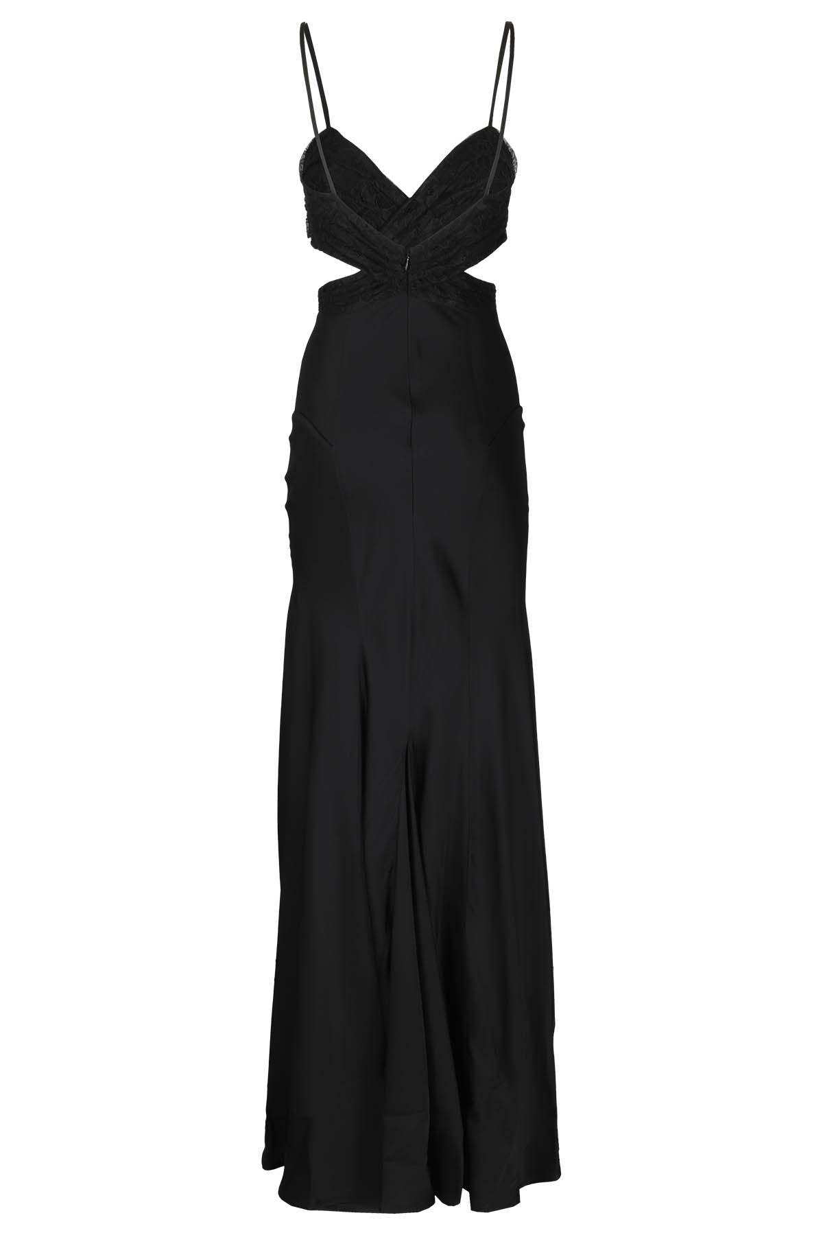 Long Lace Black Acetato Viscosa Abito