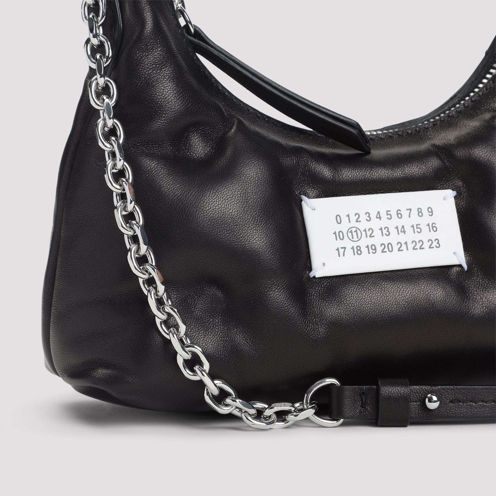 Glam Slam Hobo Micro Handbag Black Lamb Leather Bag