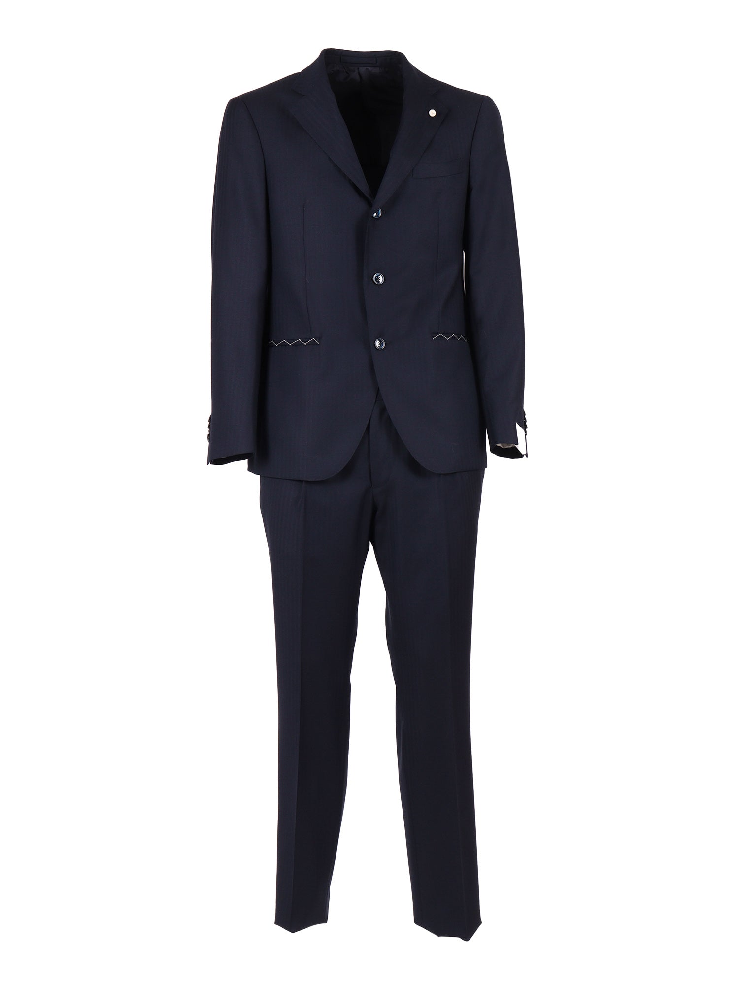 Suit Blue Virgin Wool Single Breasted Dress
