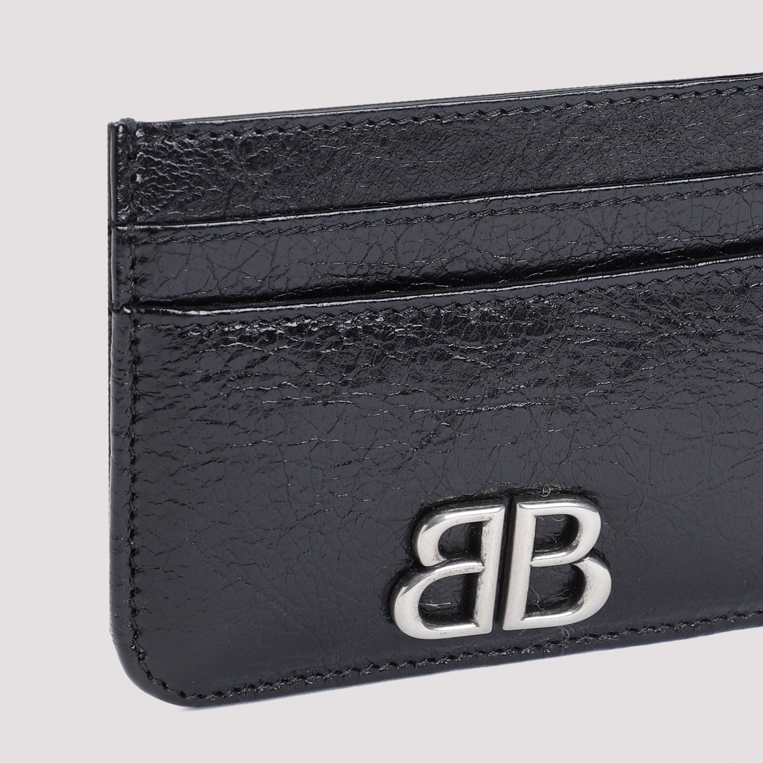 Monaco Ca Ho Wom Credit Card Case Black Lamb Leather Smallleathergoods
