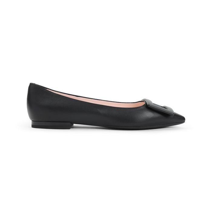 Gommettine 05 Ballerinas Black Goat Leather Shoe