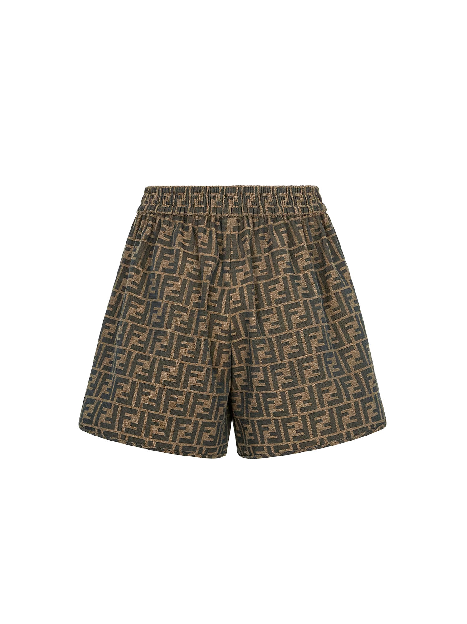 Fendi Shorts Tobacco Poliestere Cotone
