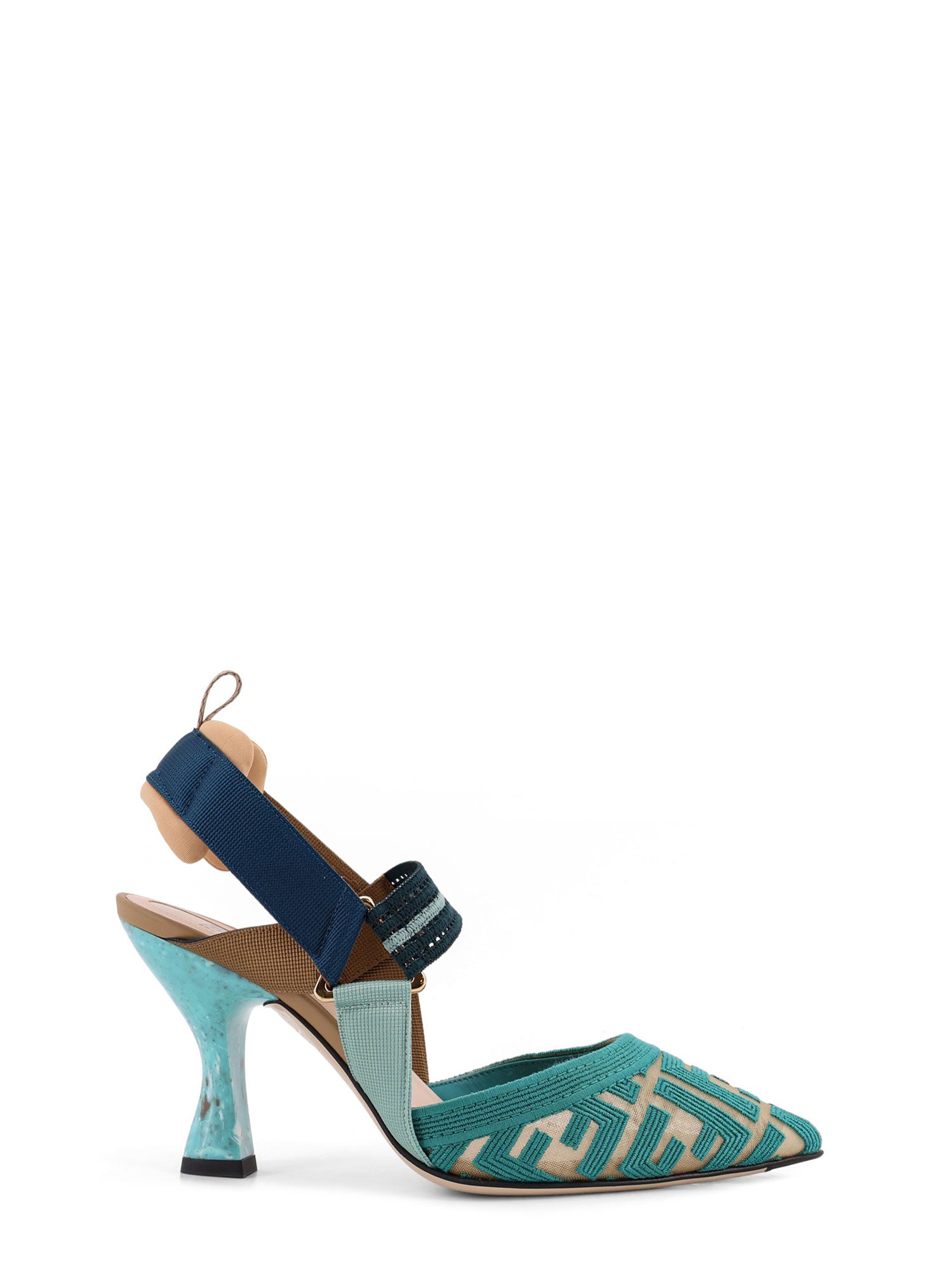 Fendi With Heel Nudo Dark Giada Mesh/pelle