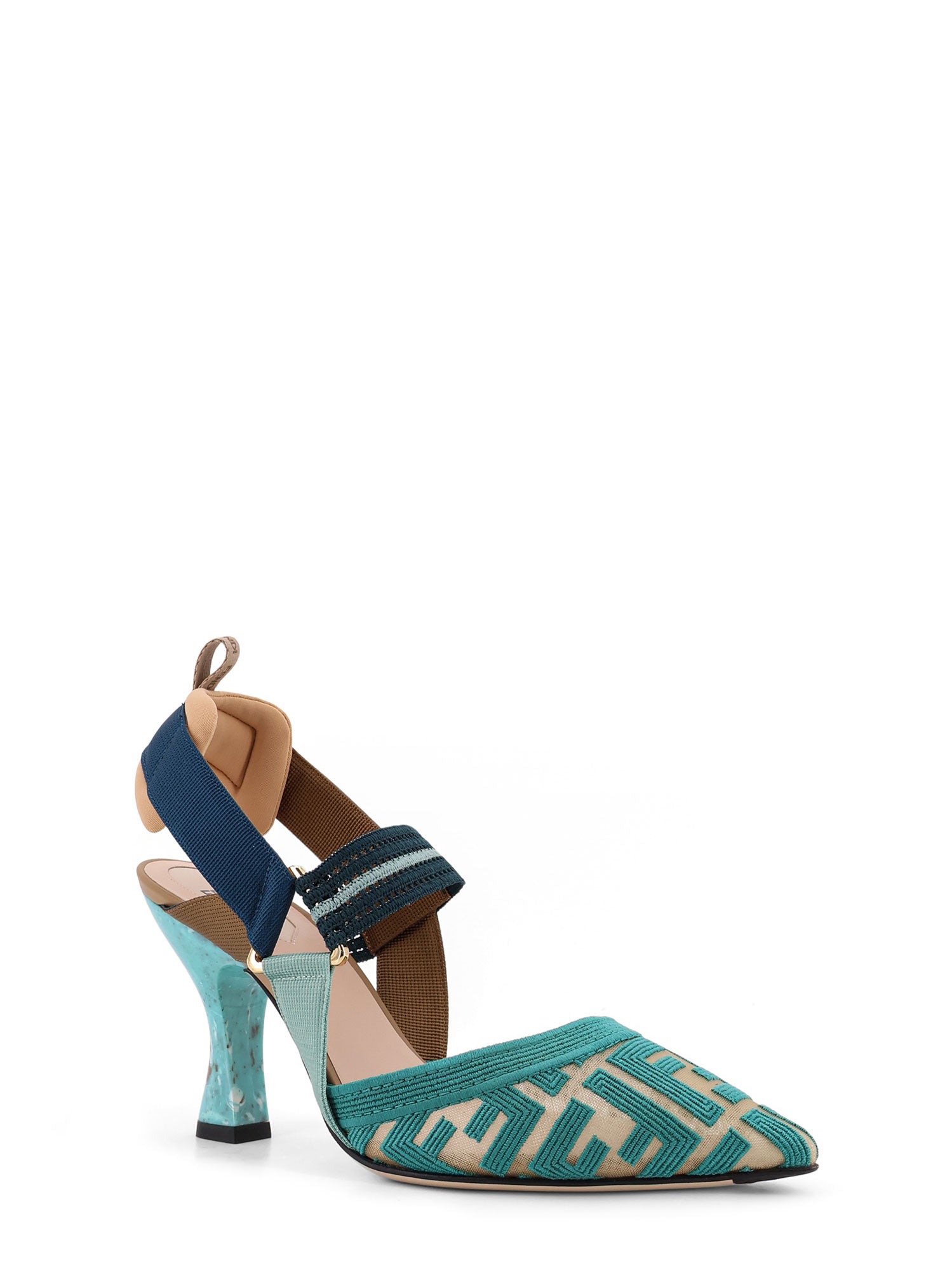 Fendi With Heel Nudo Dark Giada Mesh/pelle