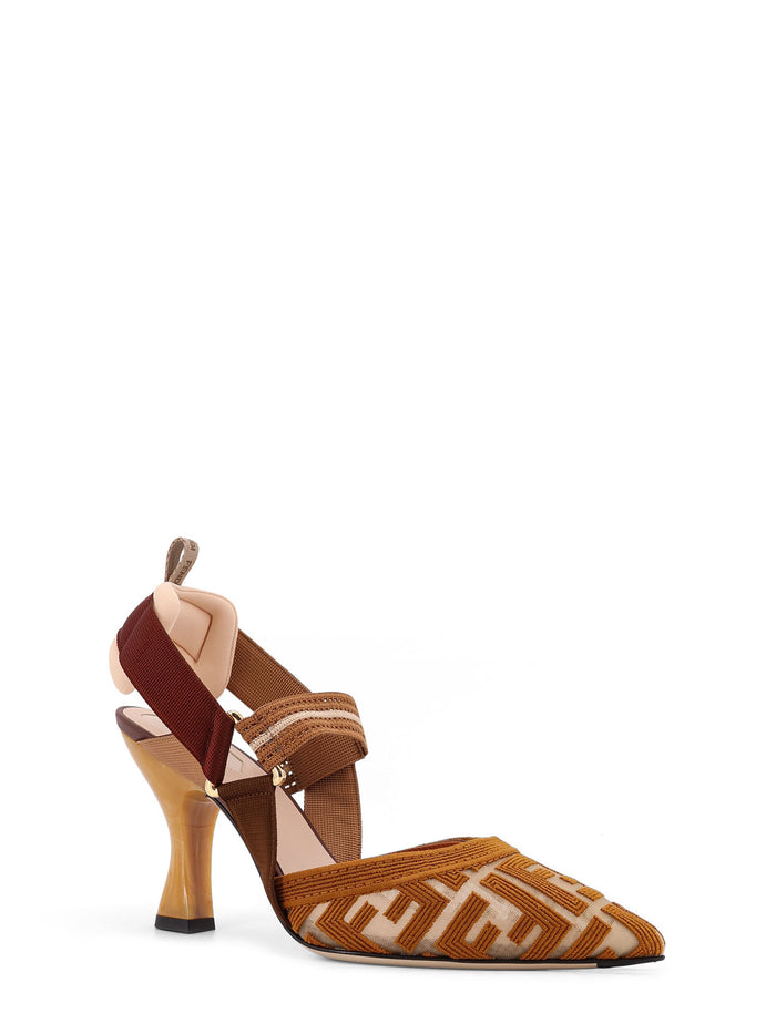 Fendi With Heel Nudo Rhum Mesh/pelle