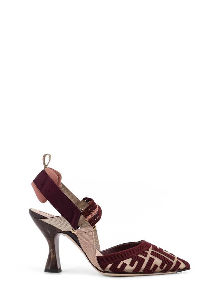 Fendi With Heel Nudo Plum Mesh/pelle