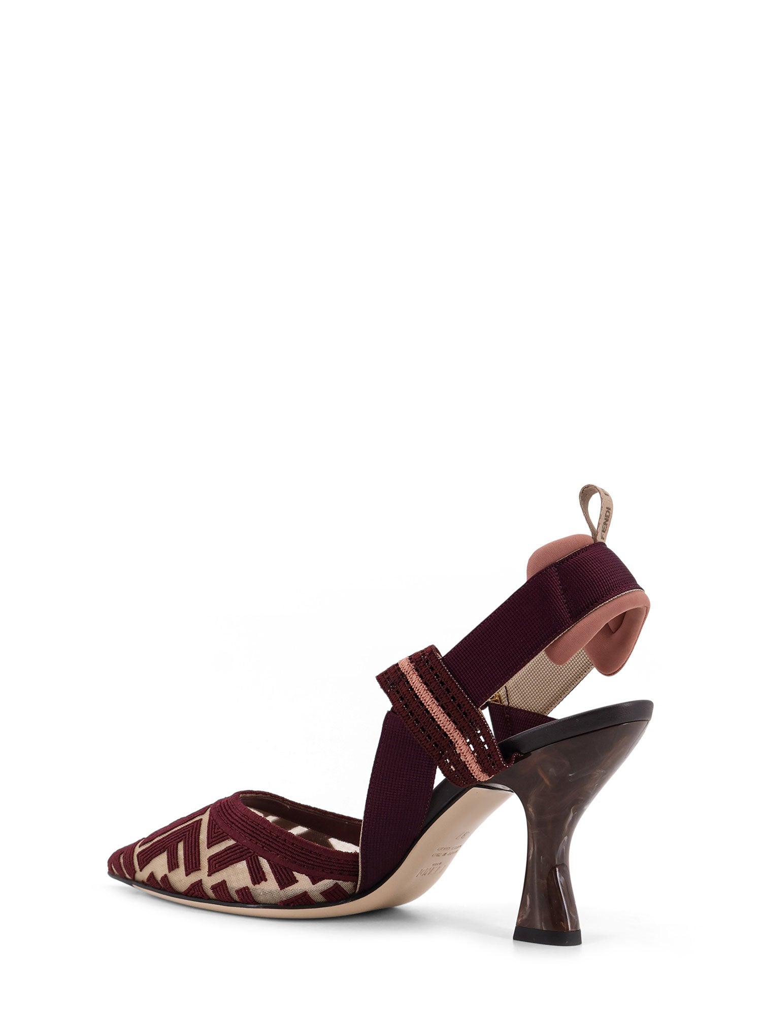 Fendi With Heel Nudo Plum Mesh/pelle