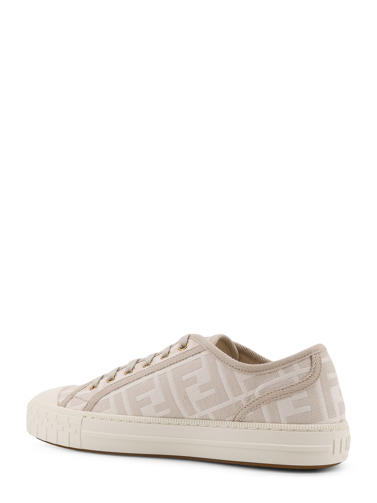 Fendi Sneakers Avorio Tortora Tessuto Ff