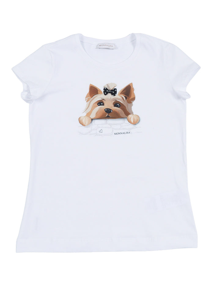 REGULAR T-SHIRT White Cotton Elastane Short Sleeves