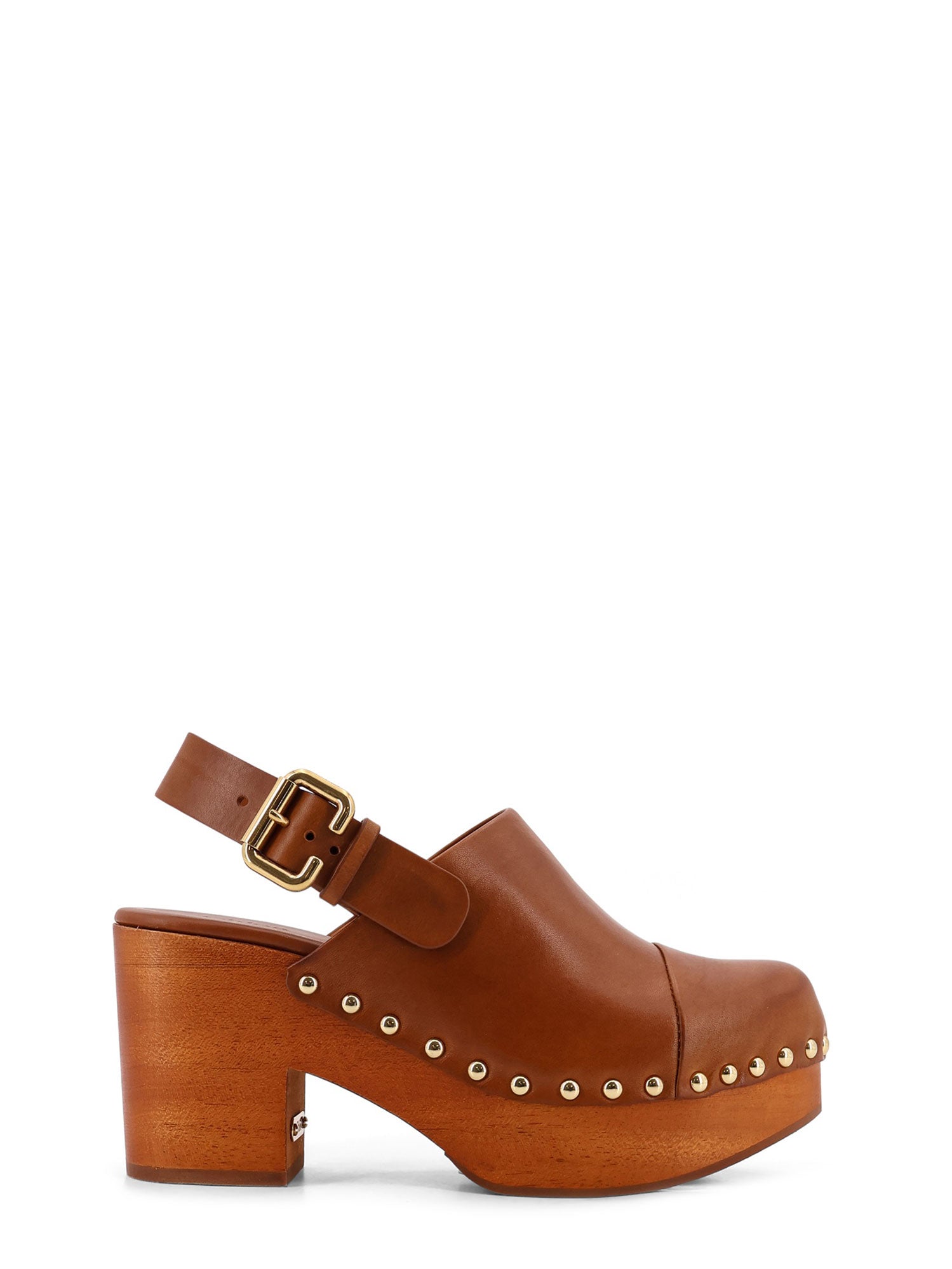 Chloè Sandals Ginger Brown Pelle/legno