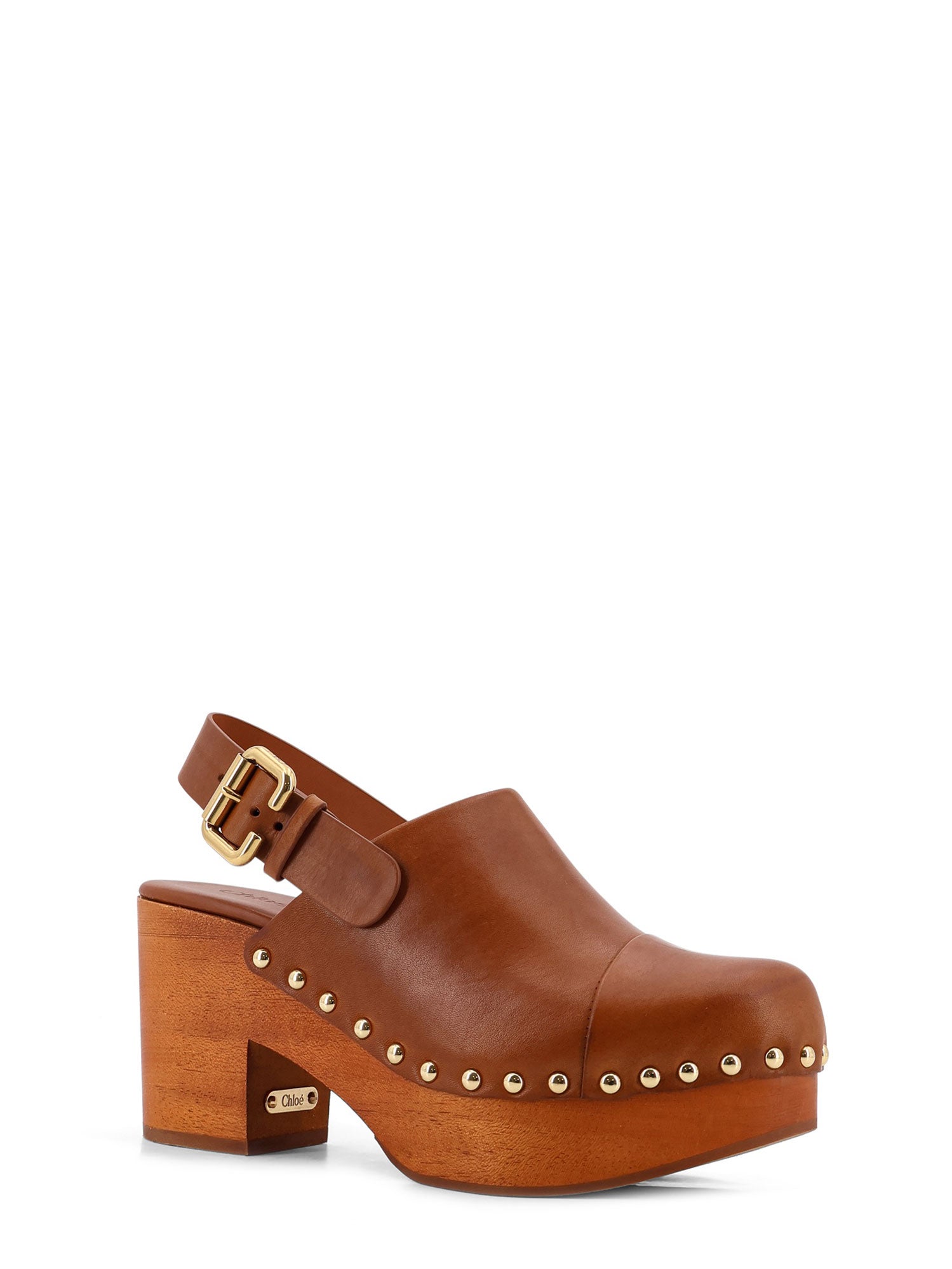 Chloè Sandals Ginger Brown Pelle/legno