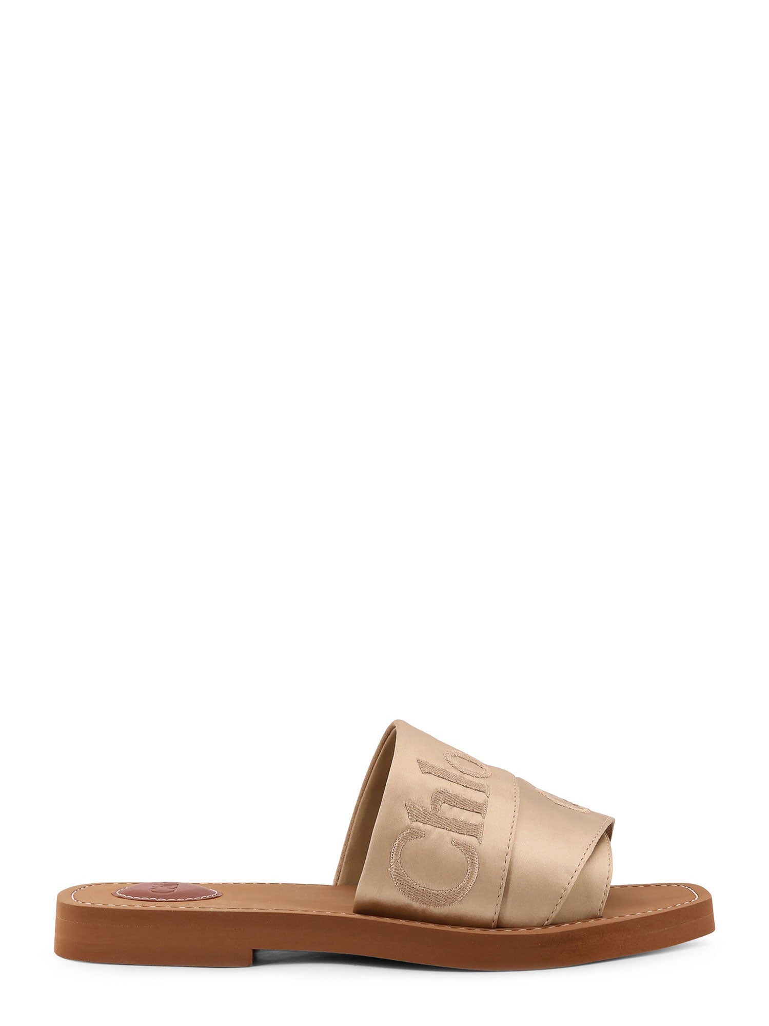 Chloè Sandals Light Sand Satin/gomma