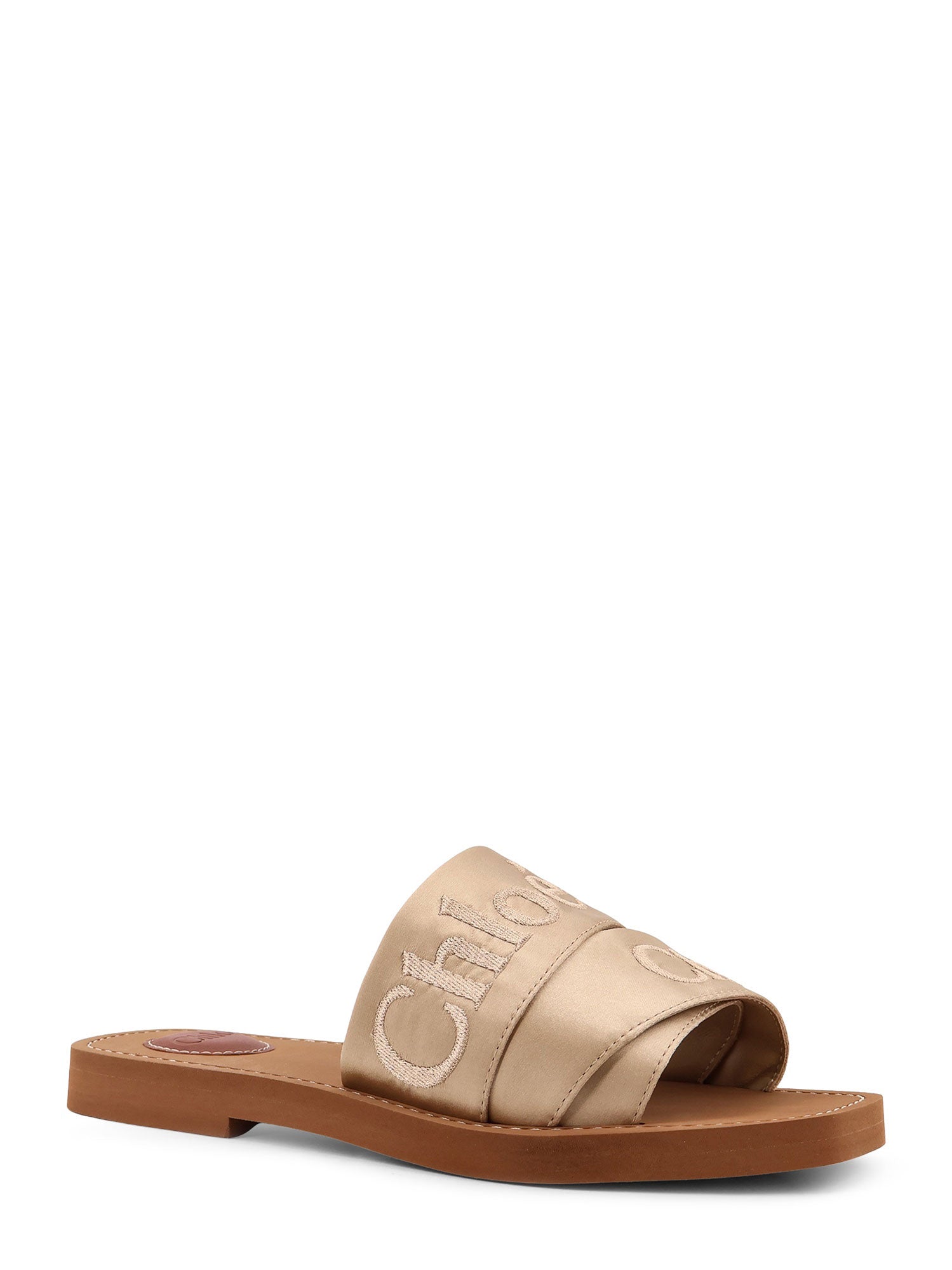 Chloè Sandals Light Sand Satin/gomma