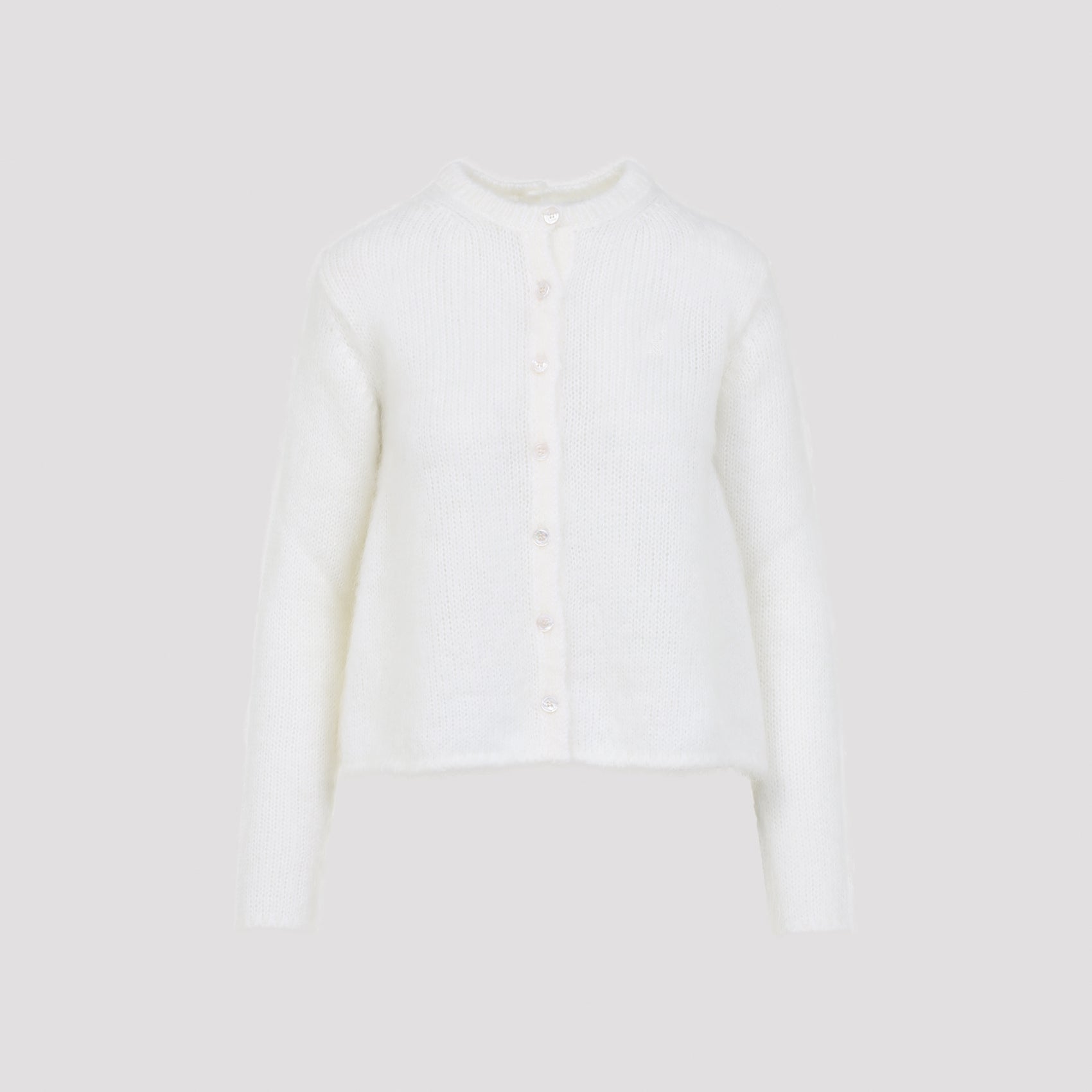 Mohair Cardigan White Sweater