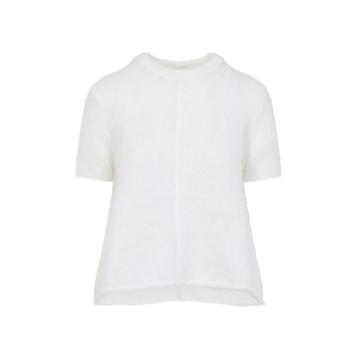 Short Sleeve Sweater White