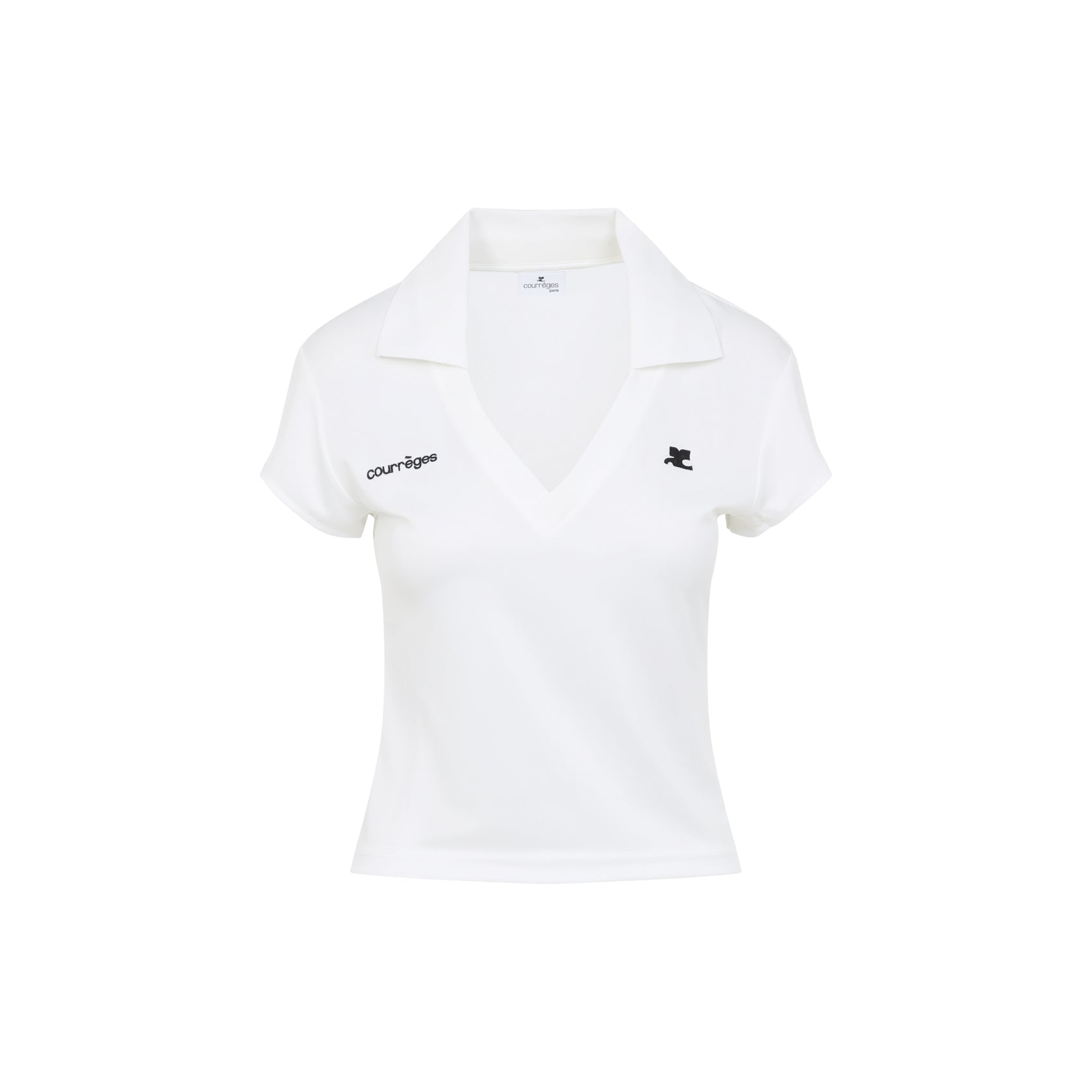 Cropped Polo White Polyester