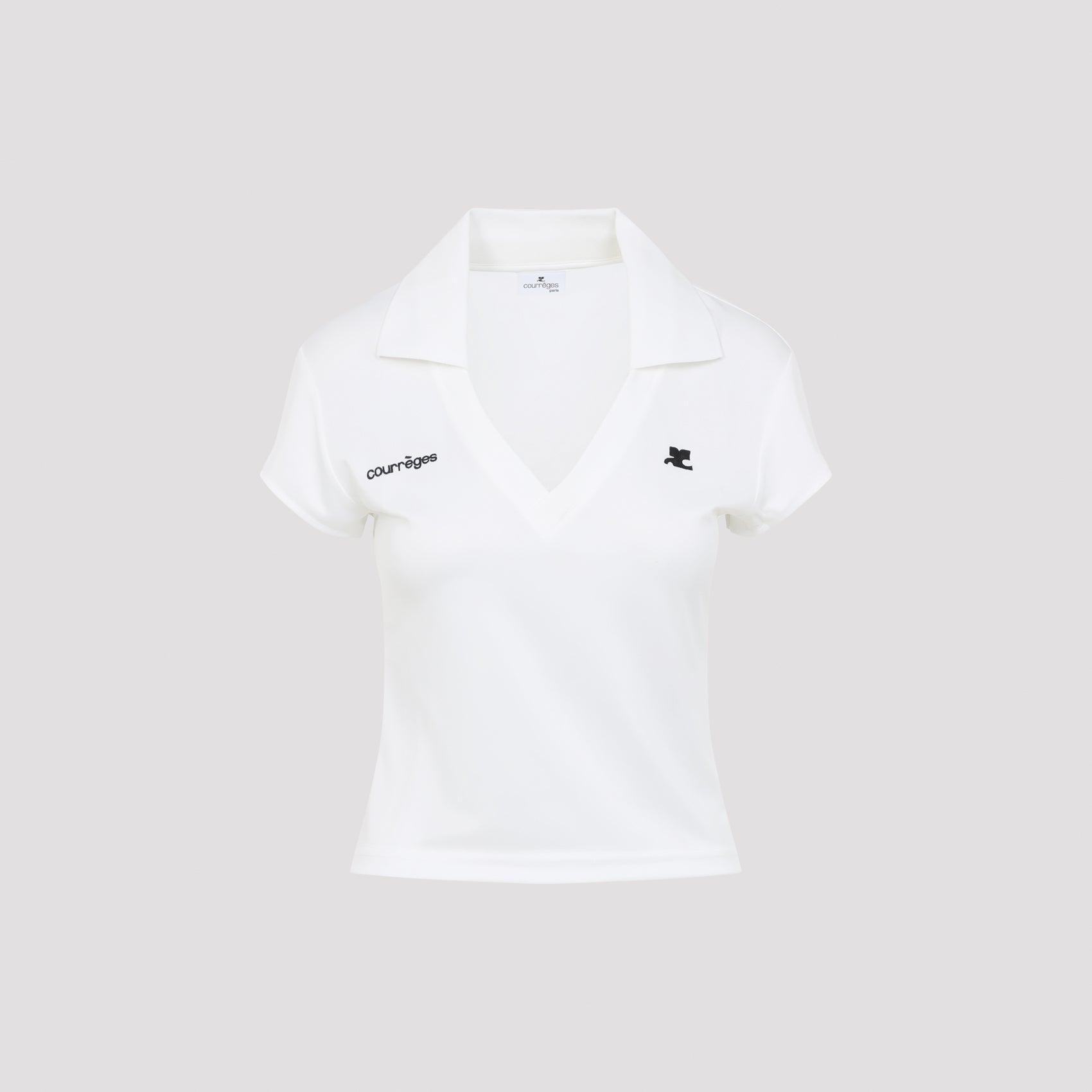 Cropped Polo White Polyester