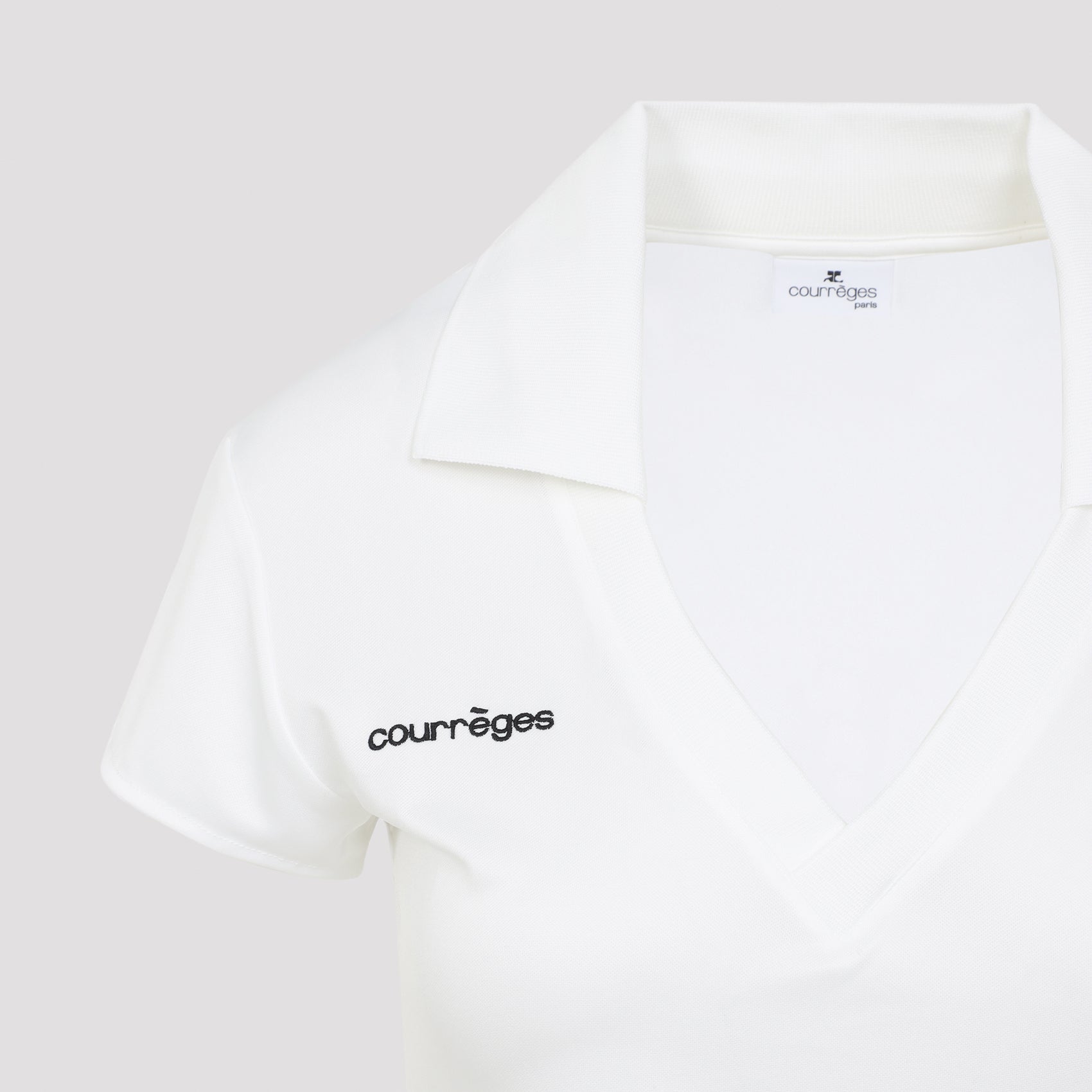 Cropped Polo White Polyester