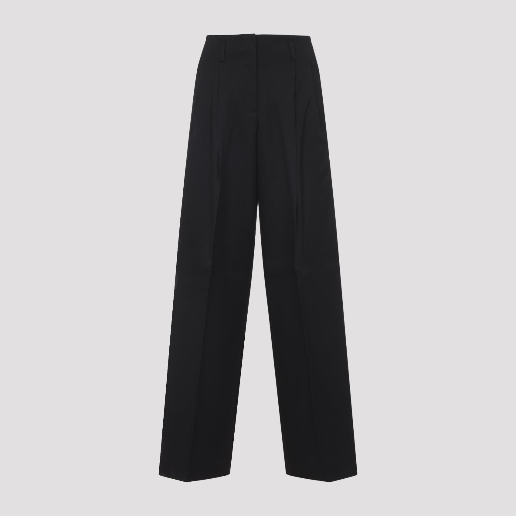 Wide Leg Pant Black Virgin Wool