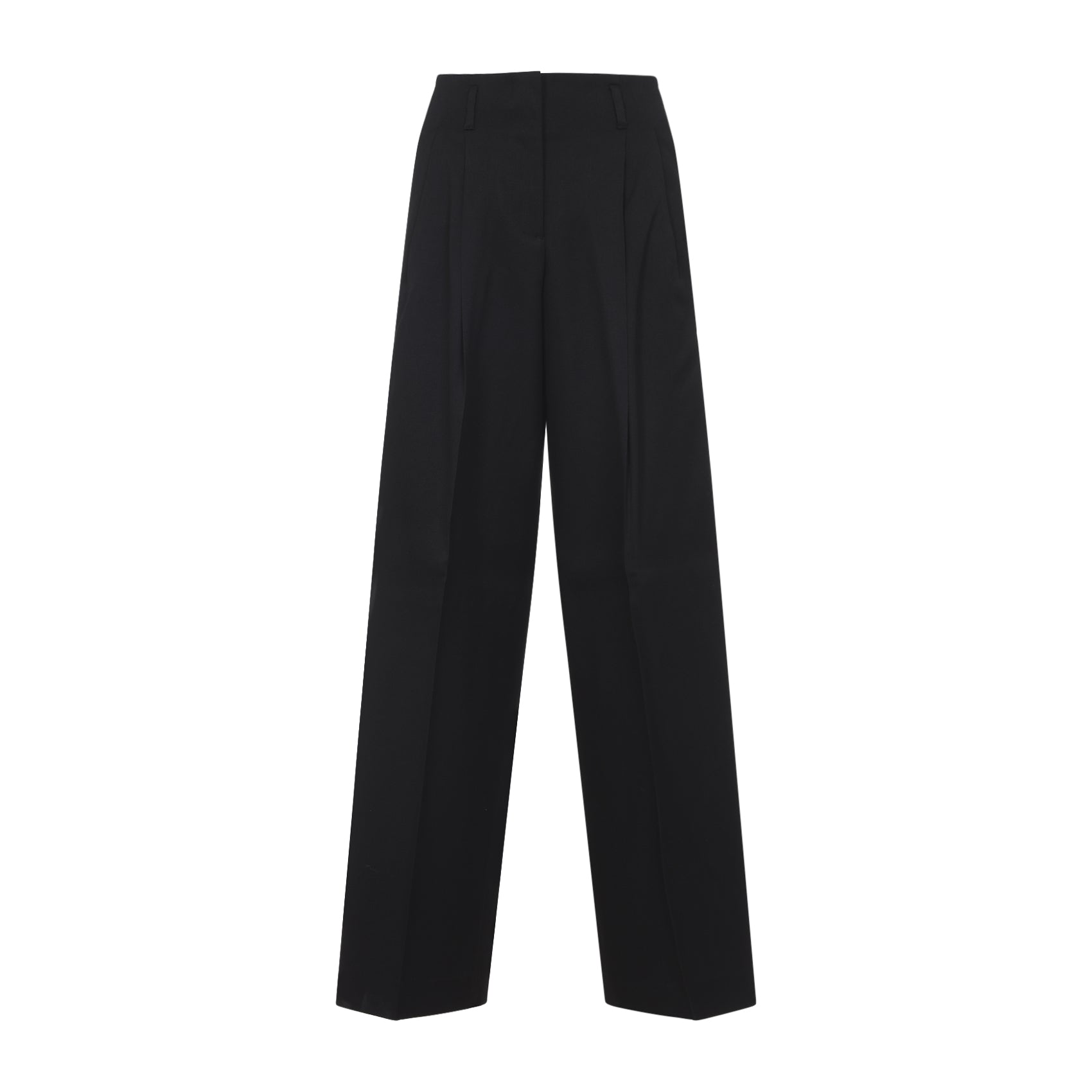 Wide Leg Pant Black Virgin Wool