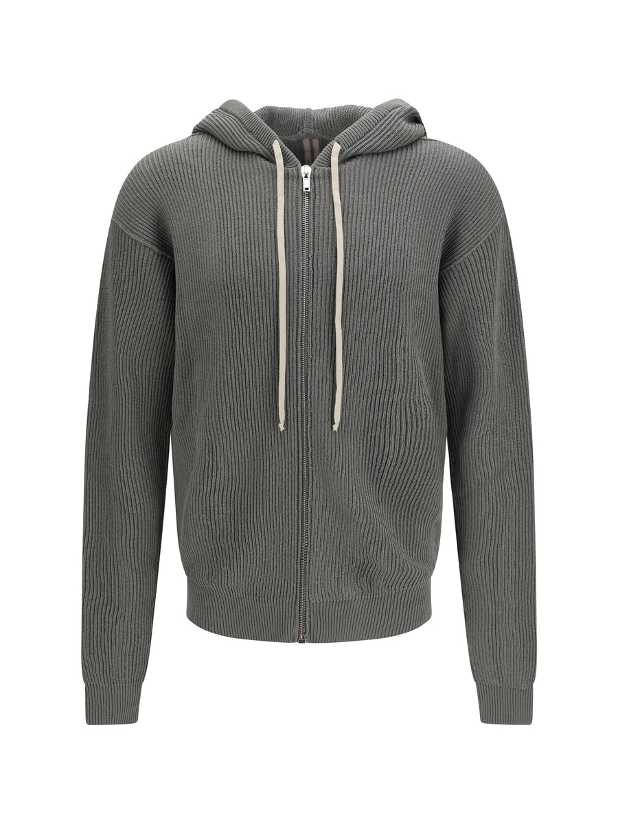 Rick Owens 100% Fleece Wool Ovis Aries hoodie in gray