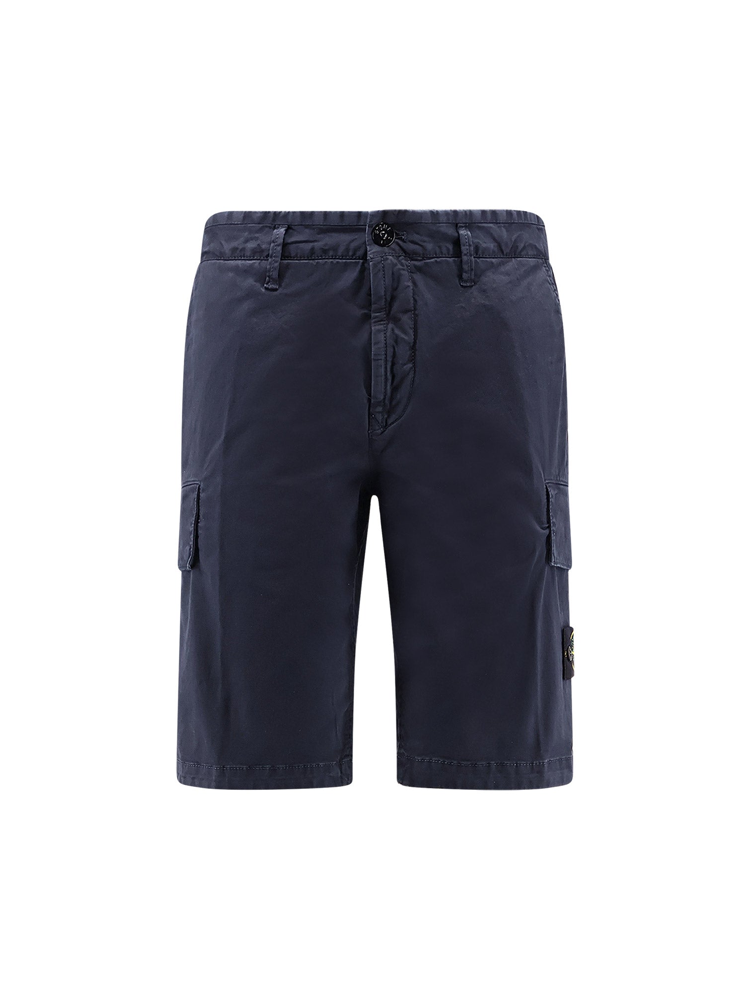 Stone Island Shorts Blue Cotone Elastan