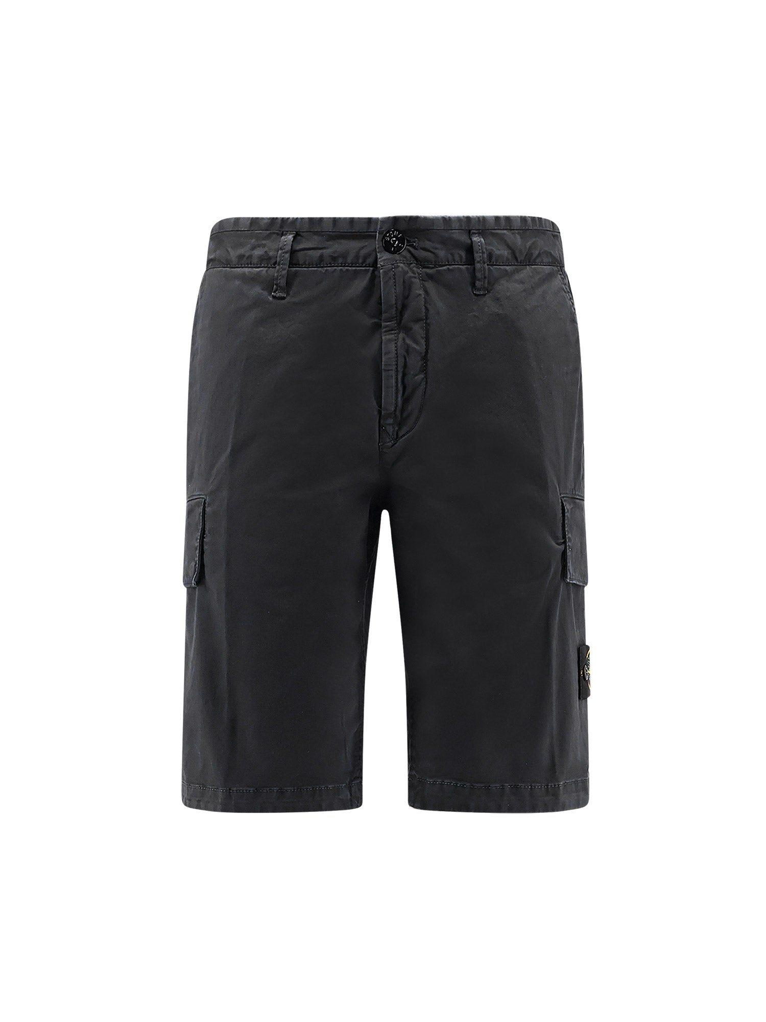 Stone Island Shorts Black Cotone Elastan