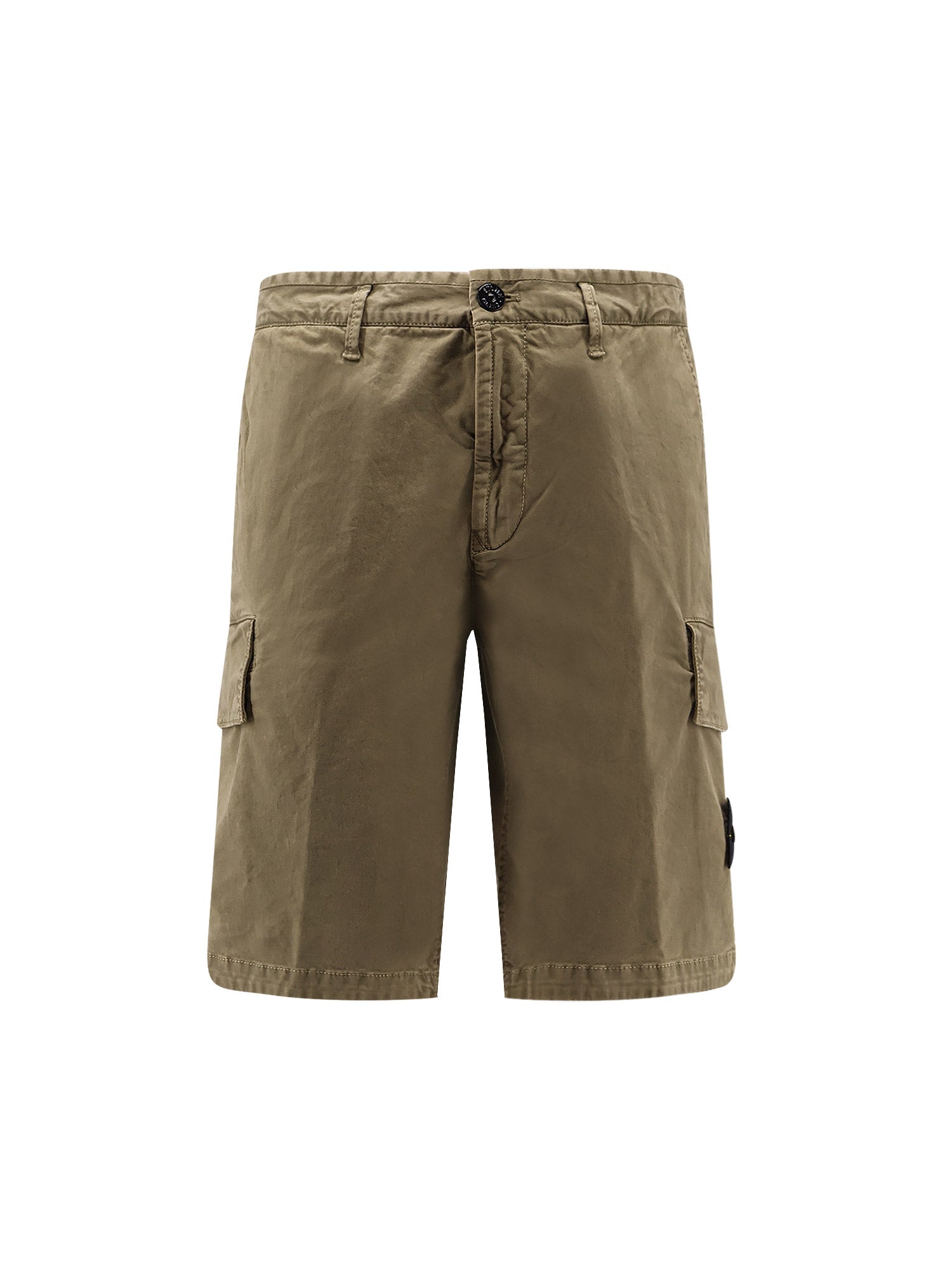 Stone Island Shorts Military Green Cotone Elastan