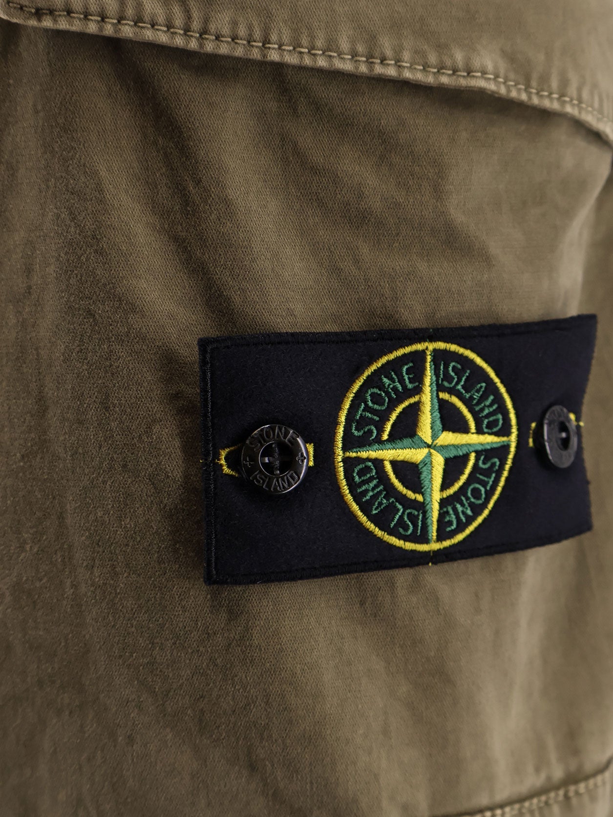 Stone Island Shorts Military Green Cotone Elastan