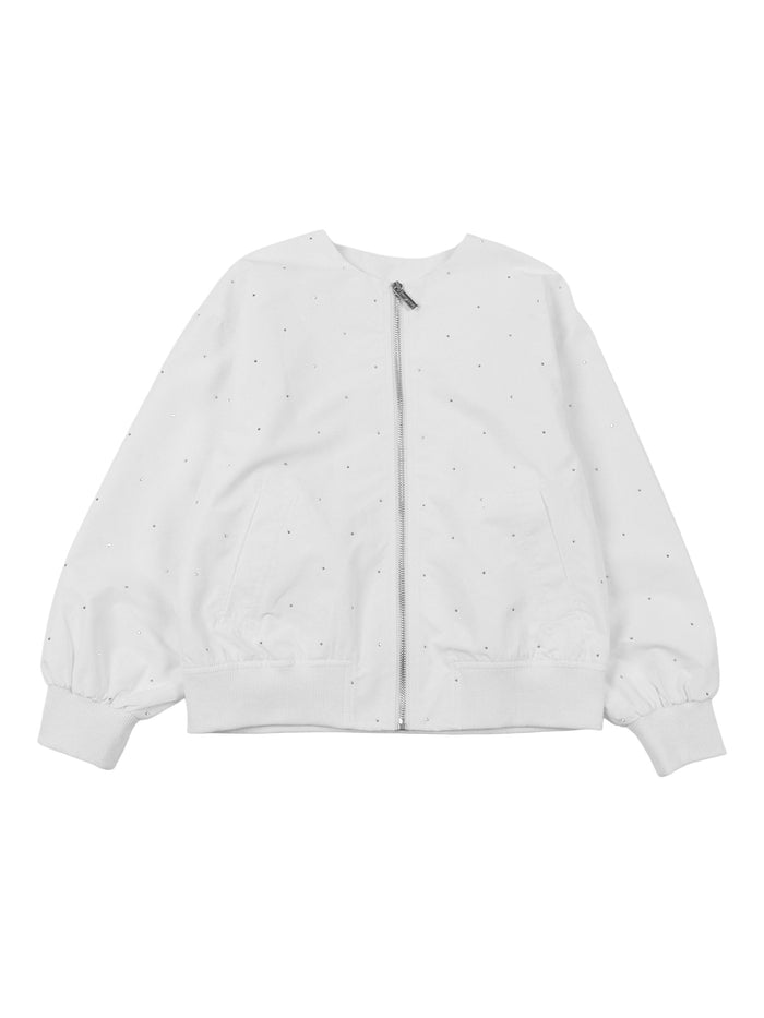 BOMBER White Polyester Lining Polyamide Jacket