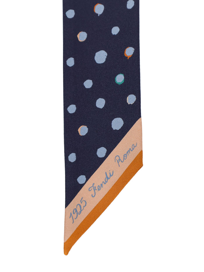 Fendi Scarfs Azzurro Nero Seta