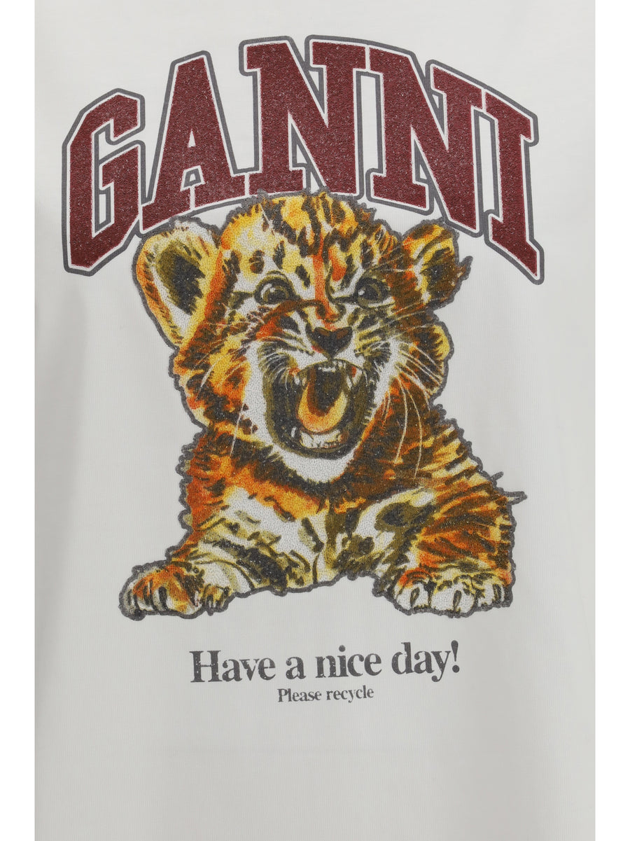T-Shirt Beaded Tiger Bright White Cotton T-shirts & Jerseys