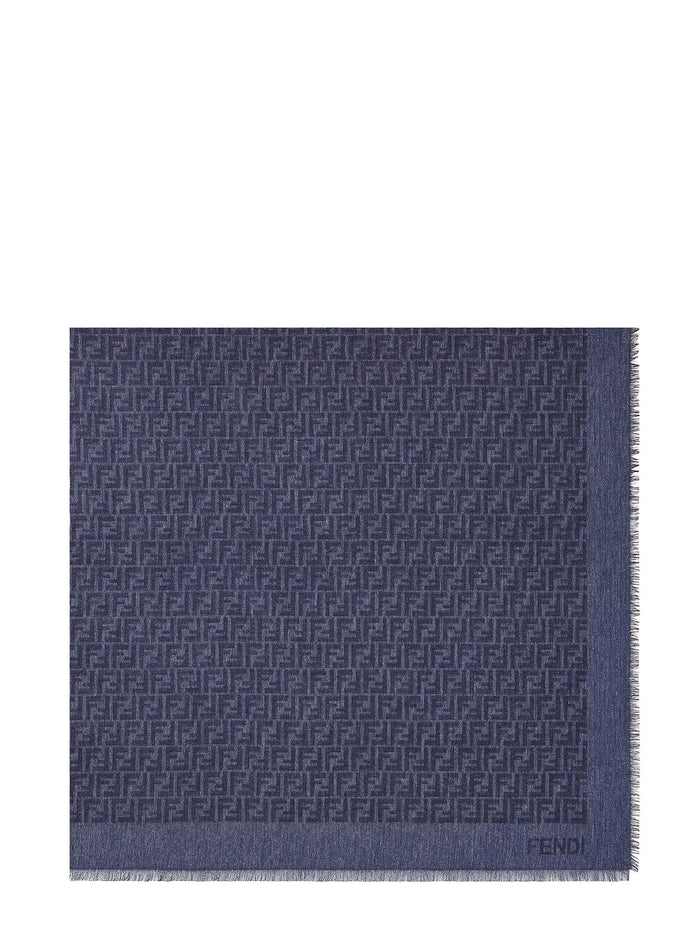 Fendi Scarfs Denim Cotone Lana