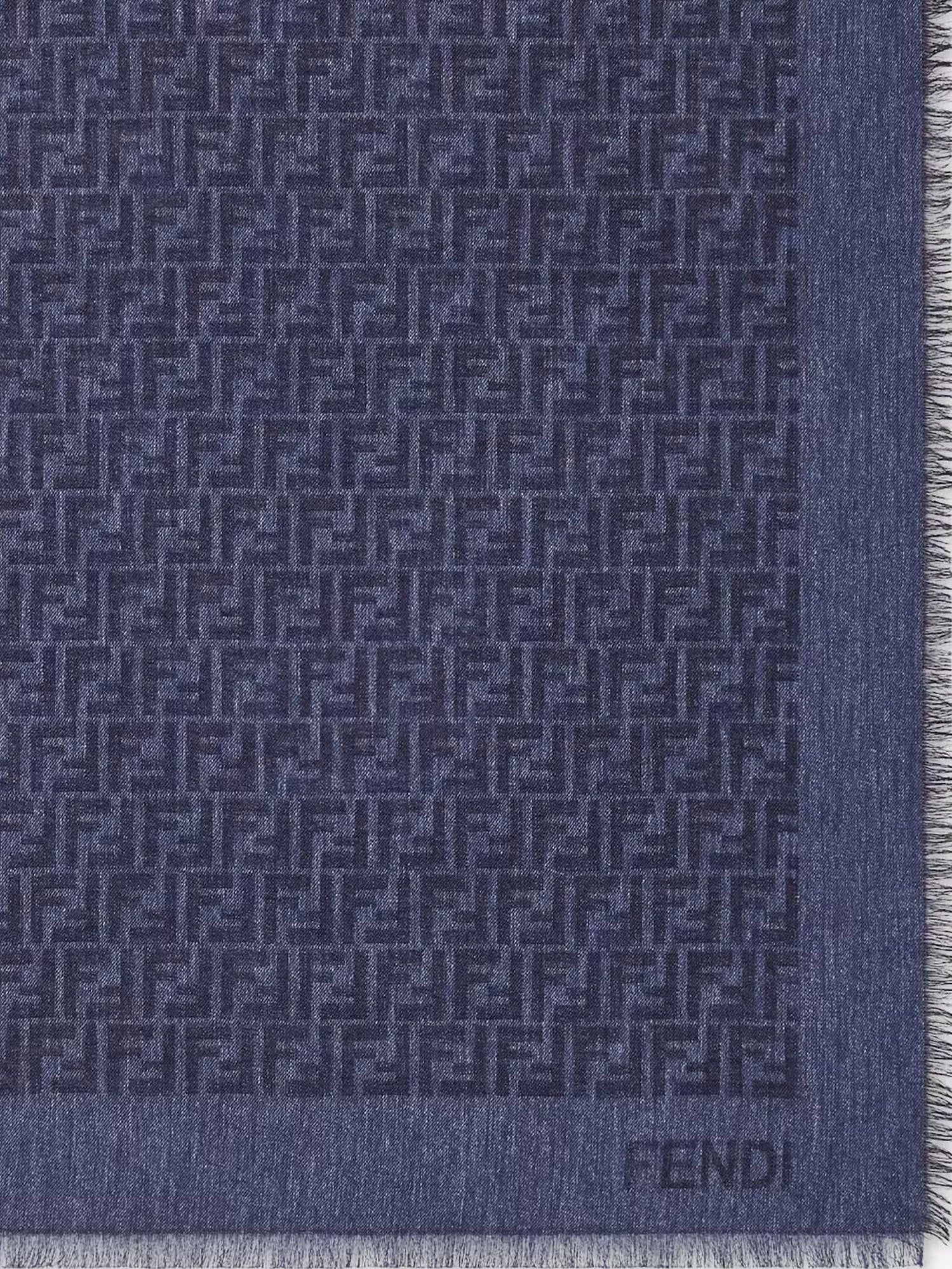 Fendi Scarfs Denim Cotone Lana