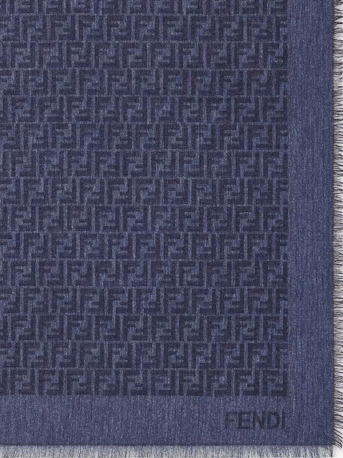Fendi Scarfs Denim Cotone Lana