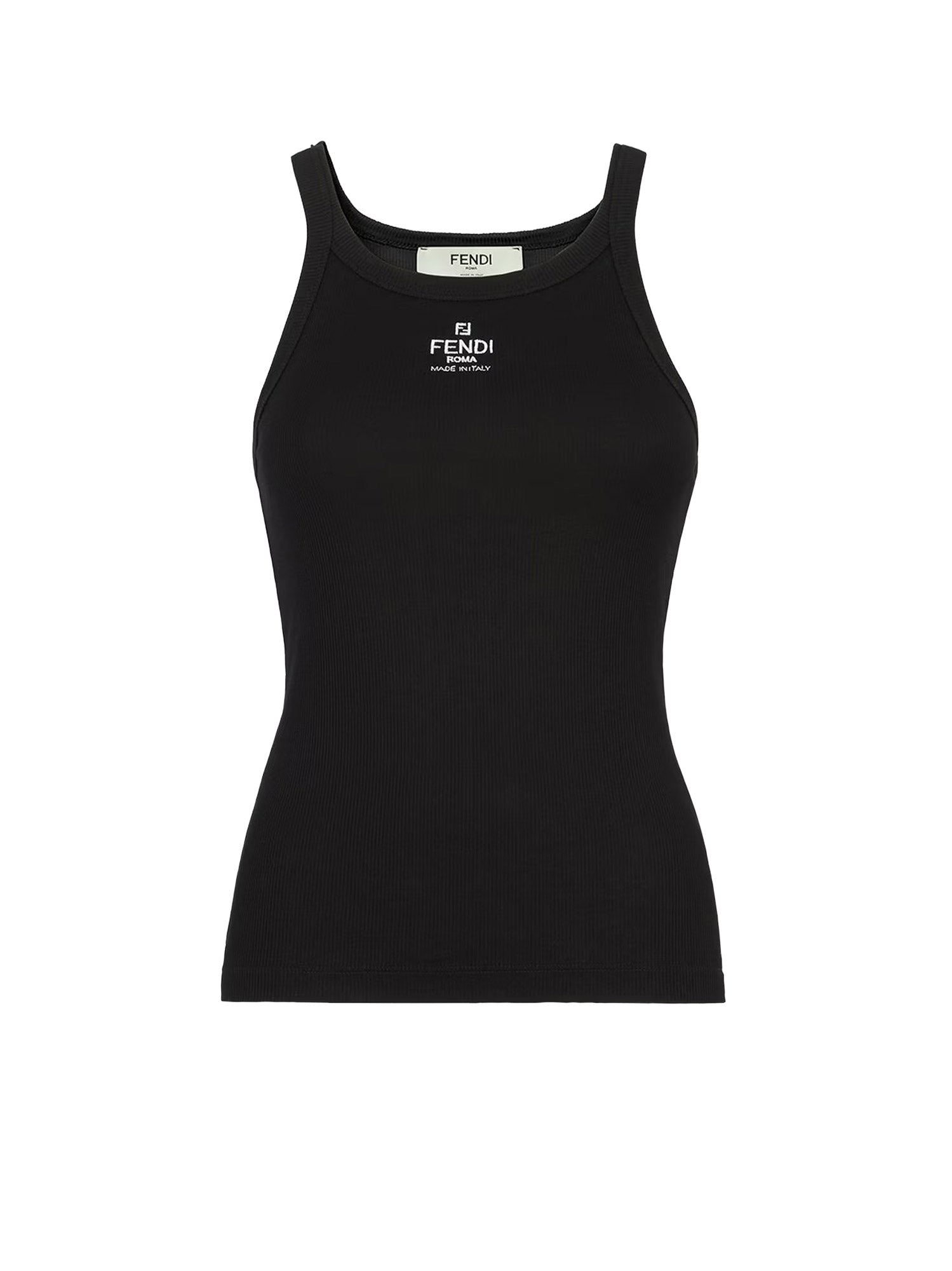 Fendi T-shirts and Polos Black Cotone Elastan
