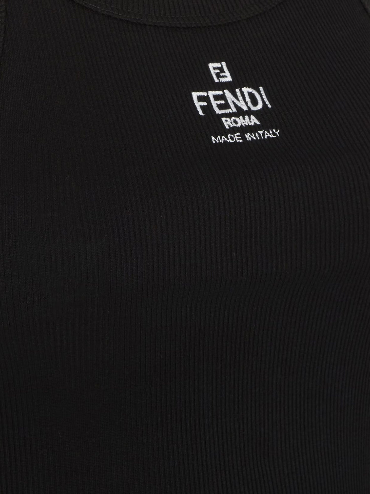 Fendi T-shirts and Polos Black Cotone Elastan