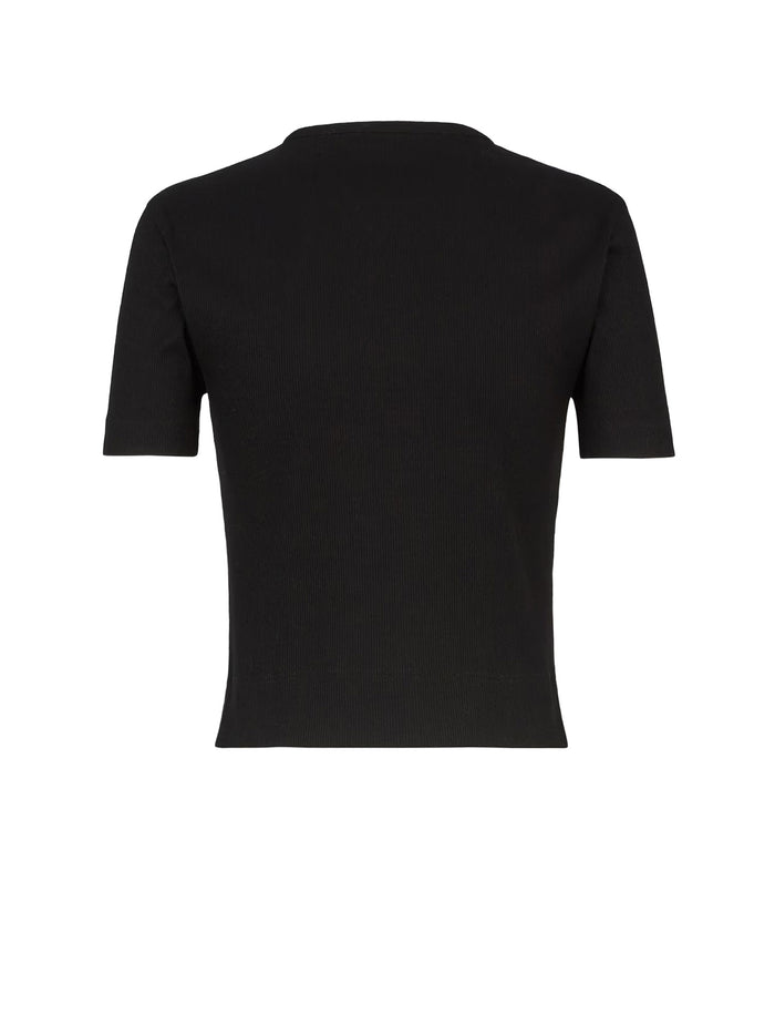 Fendi T-shirts and Polos Black Cotone Elastan
