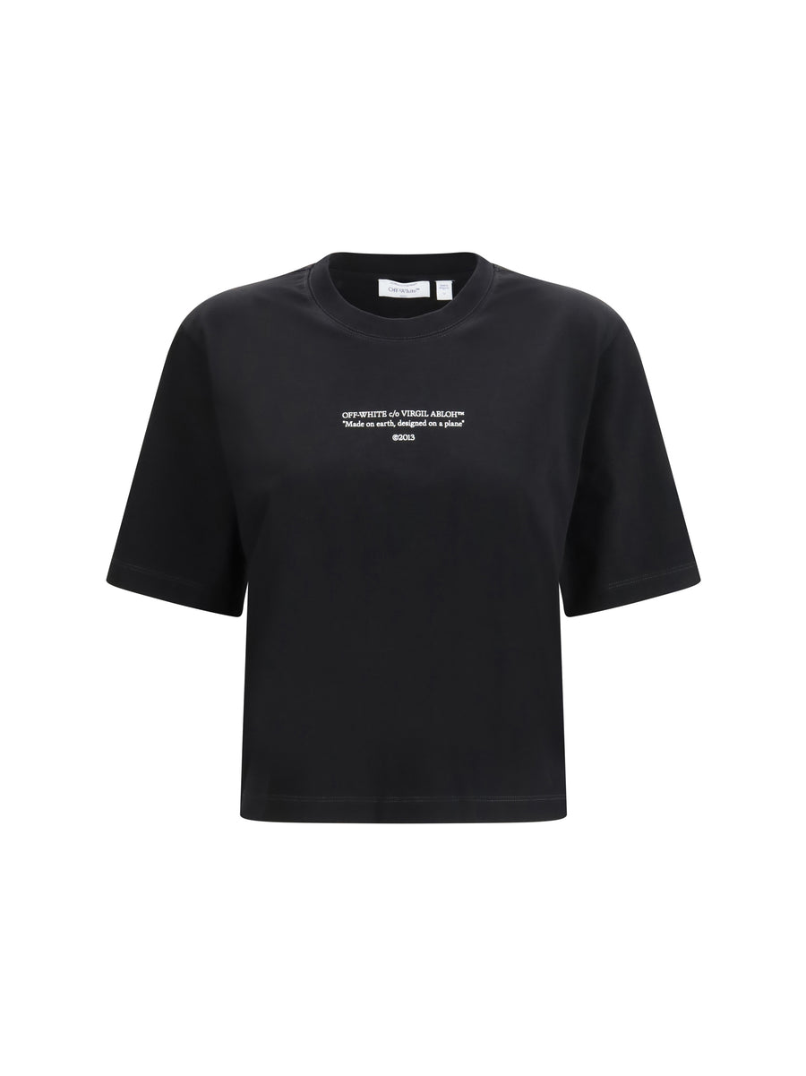 T-Shirt Made On Earth Black-White Black/white Cotton T-shirts & Jerseys