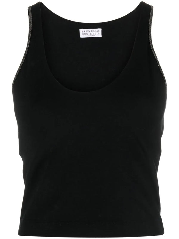 Brunello Cucinelli Cotton 93% tank top in black