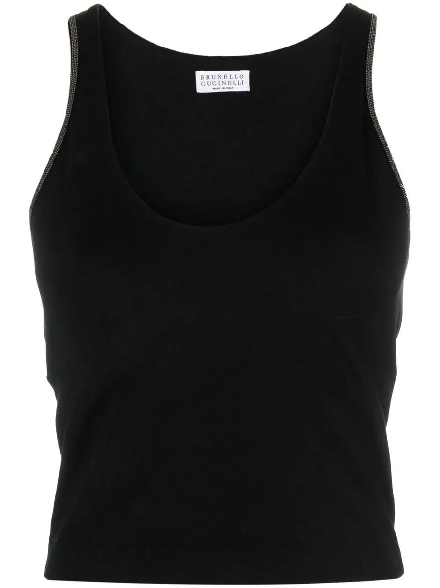 Brunello Cucinelli Cotton 93% tank top in black