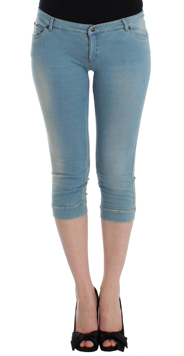 Ermanno Scervino 65% cotton capri jeans in blue