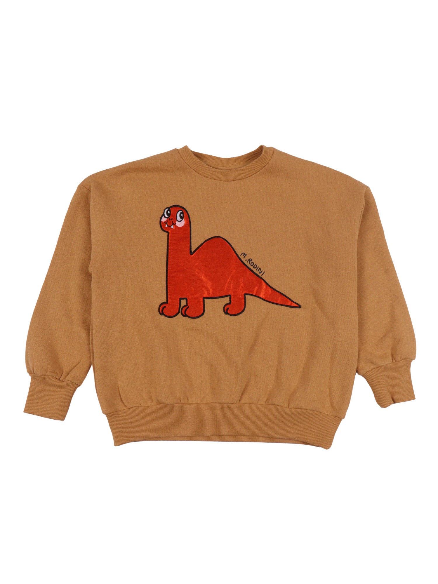 Dino Application Red Sweatshirt Beige Organic Cotton