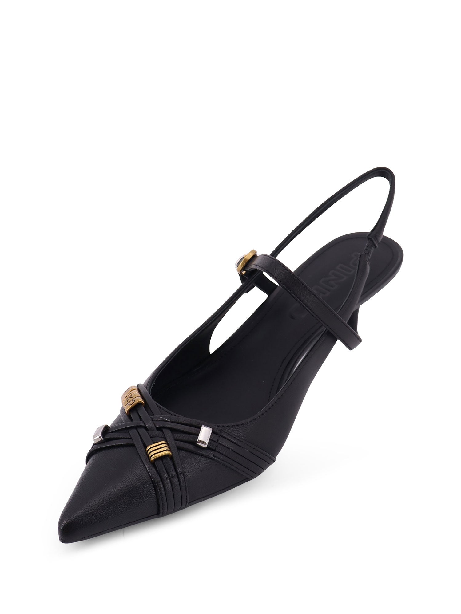 Pinko With Heel Black Pelle