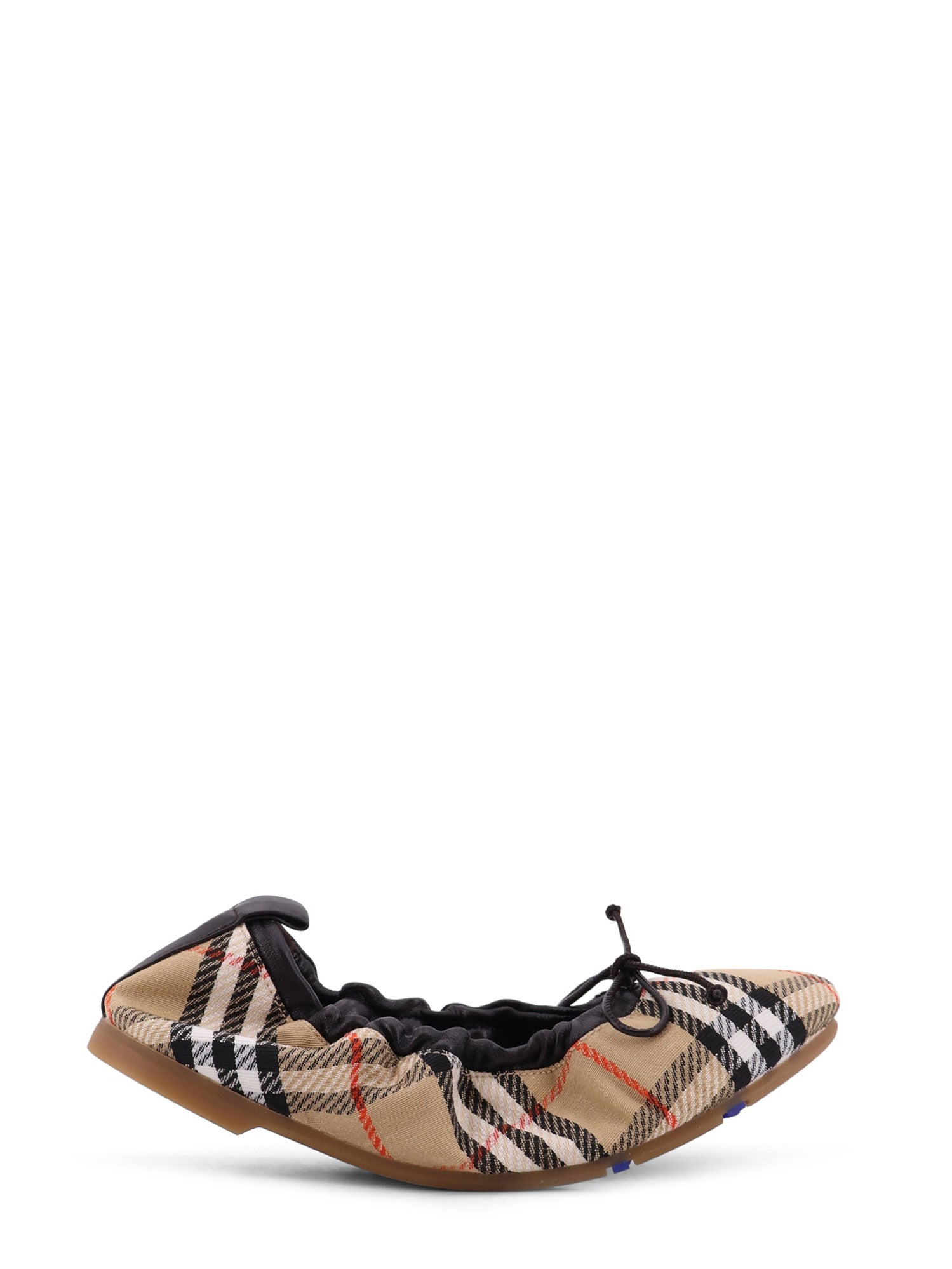 Burberry Flat shoes Sand Ip Check Poliestere Cotone Pelle