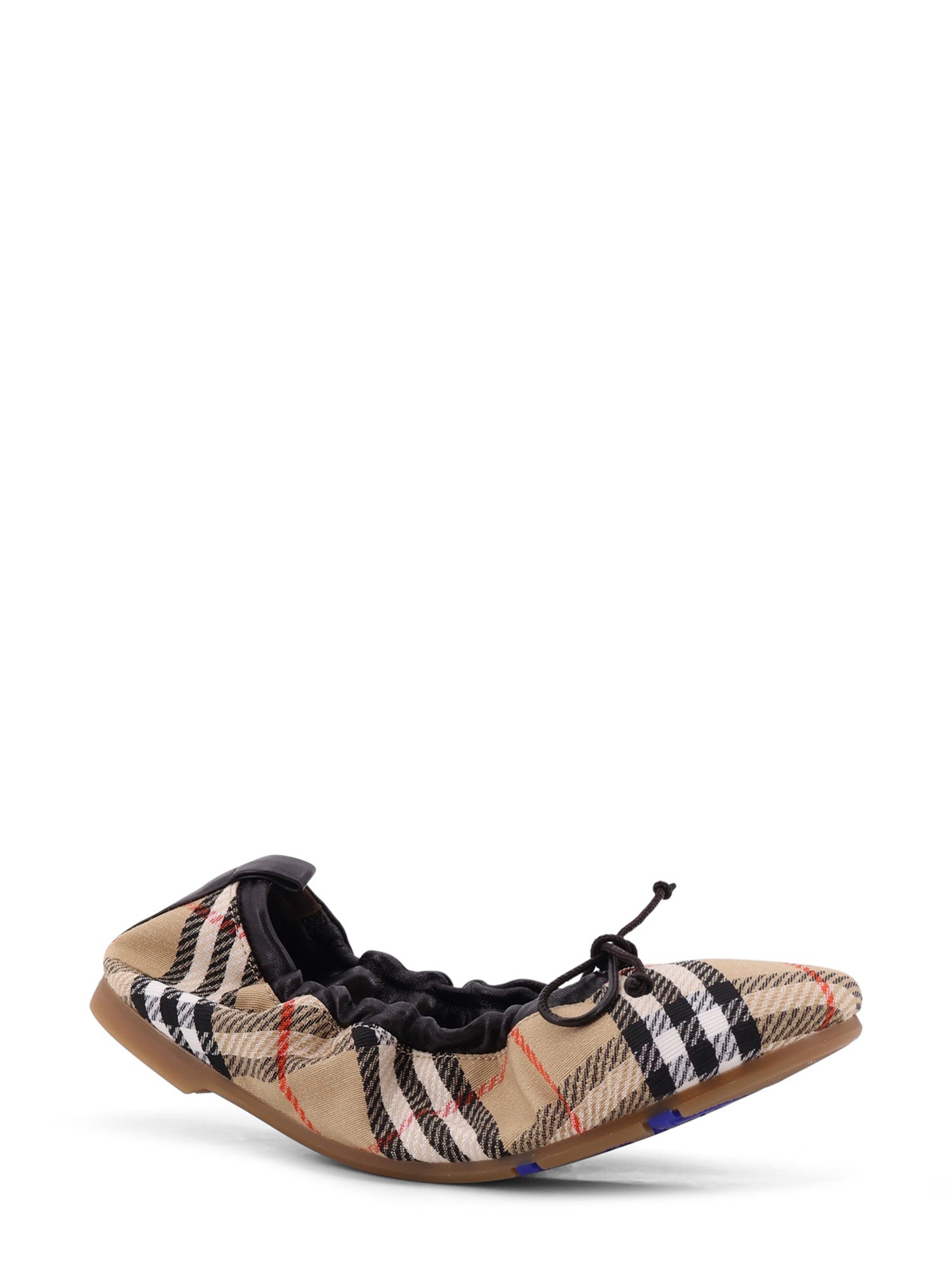Burberry Flat shoes Sand Ip Check Poliestere Cotone Pelle