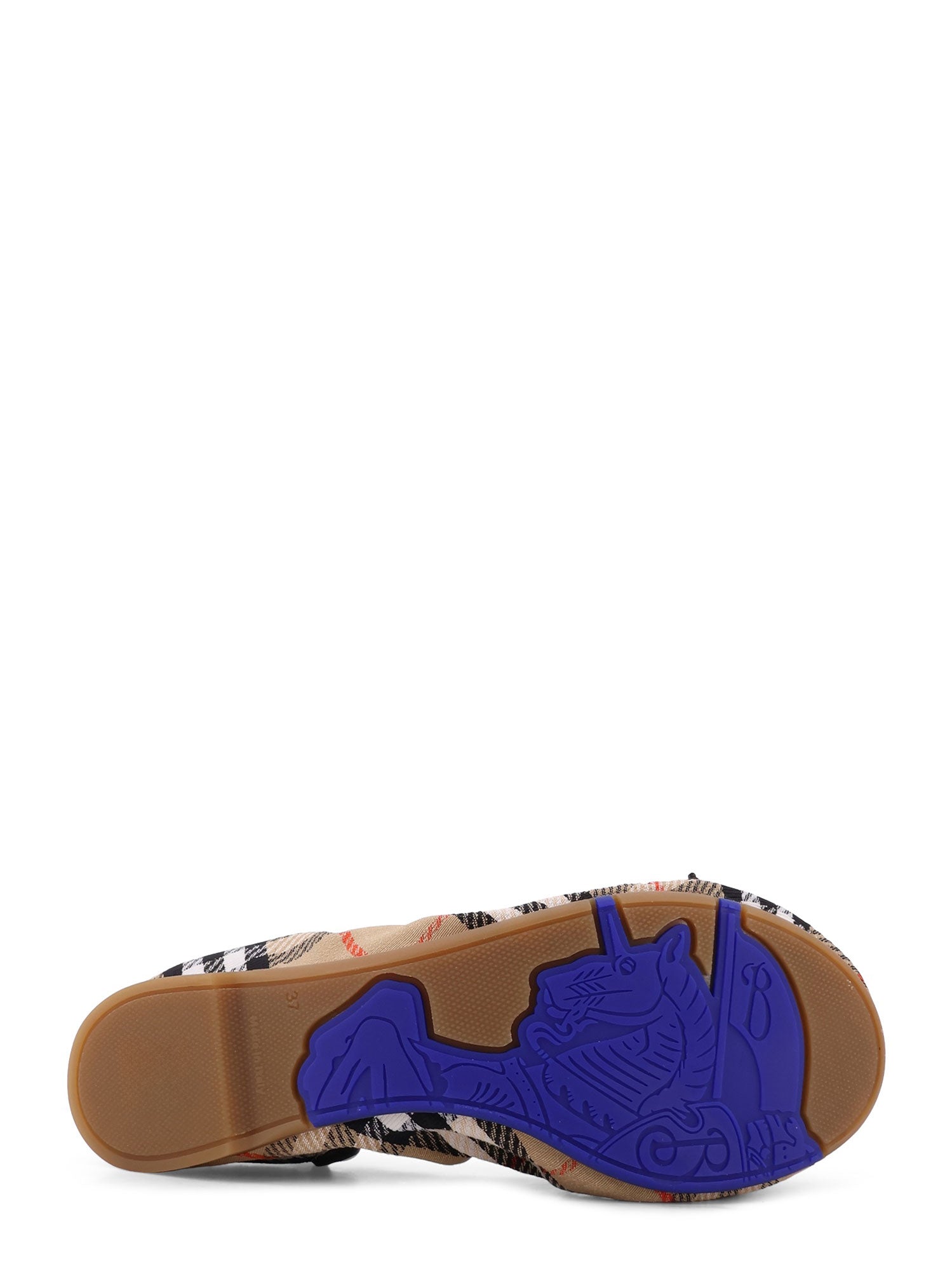 Burberry Flat shoes Sand Ip Check Poliestere Cotone Pelle