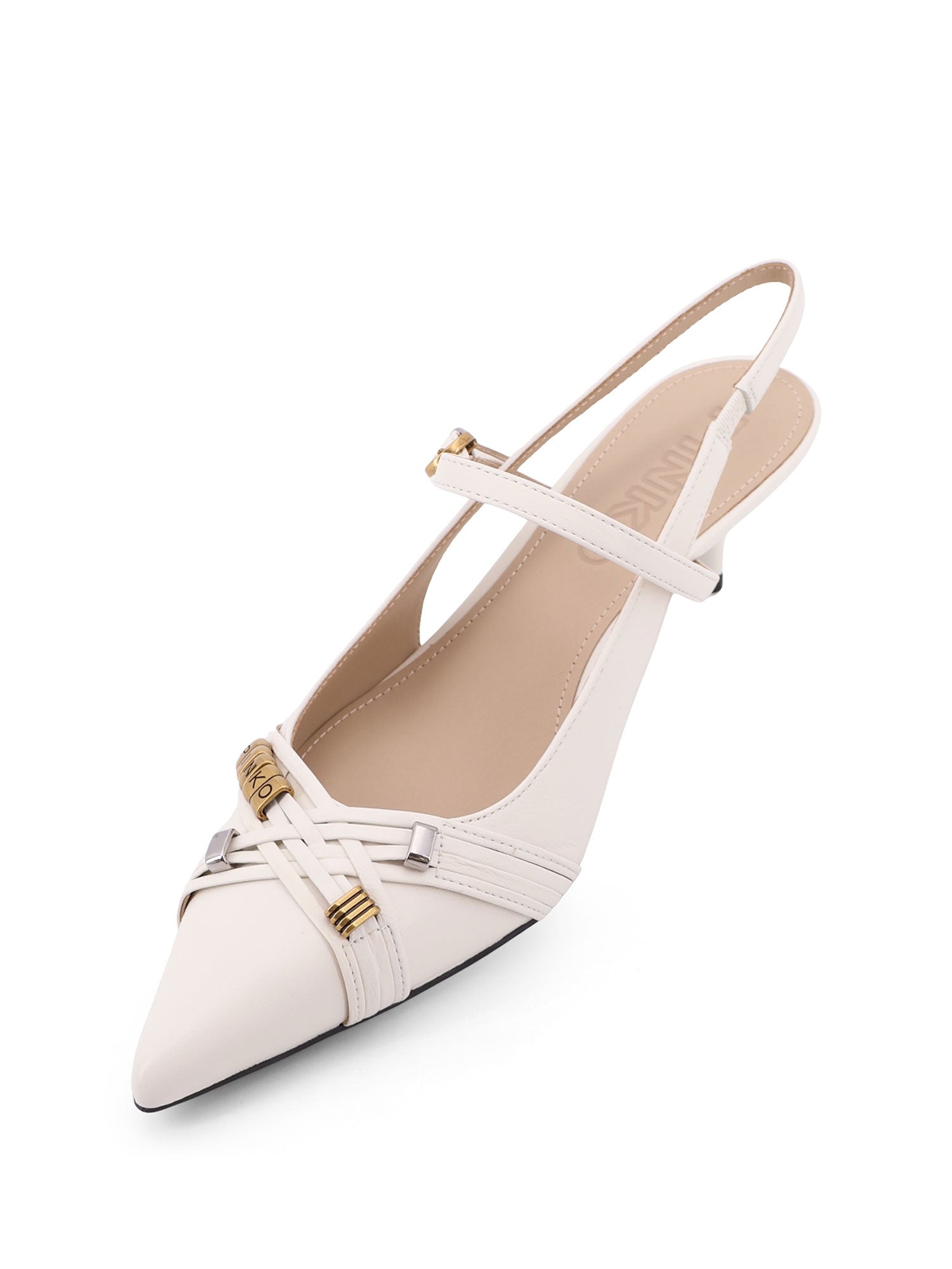 Pinko With Heel White Pelle