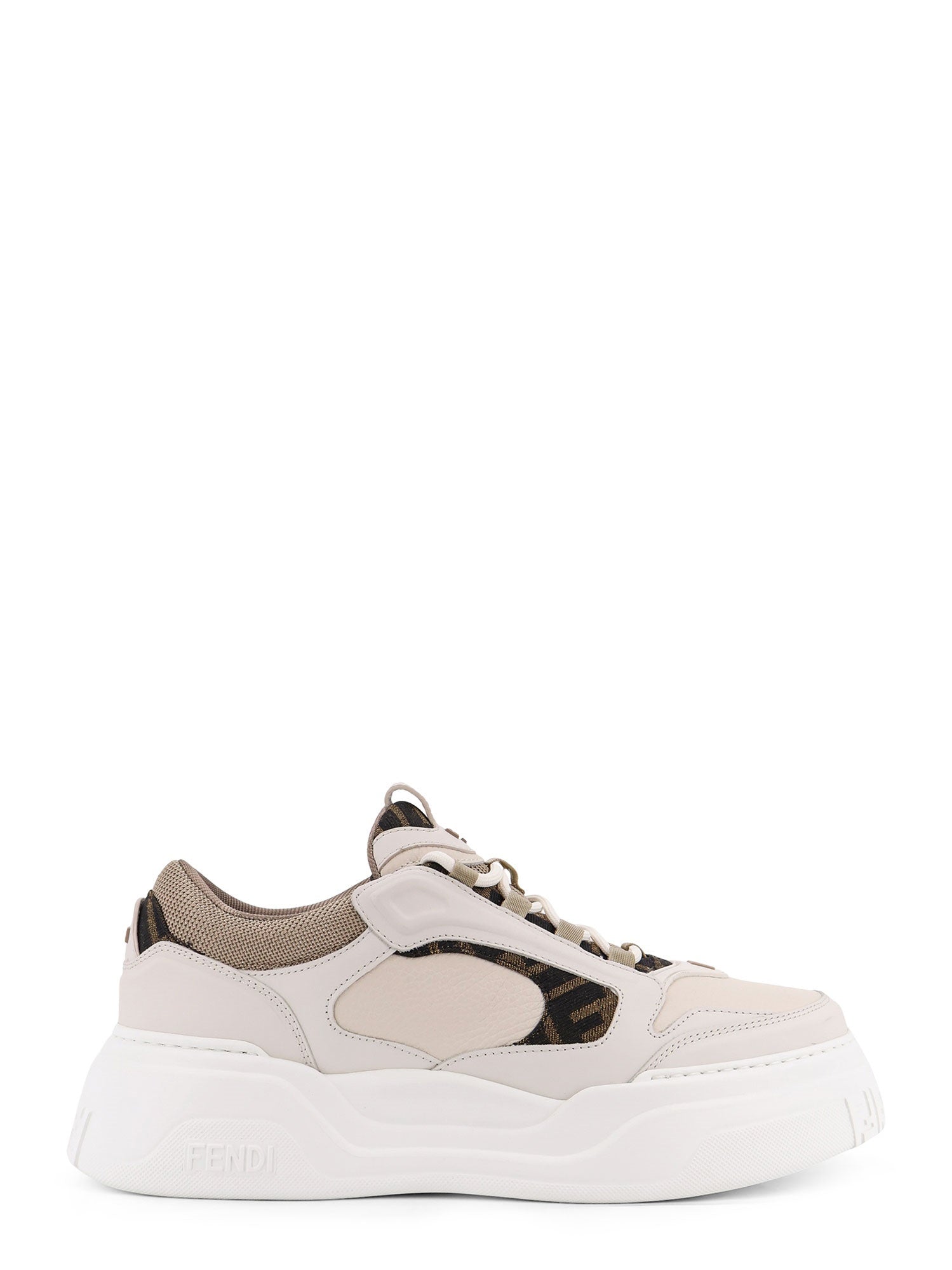 Fendi Sneakers Bianco Bian Ice Beig Pelle