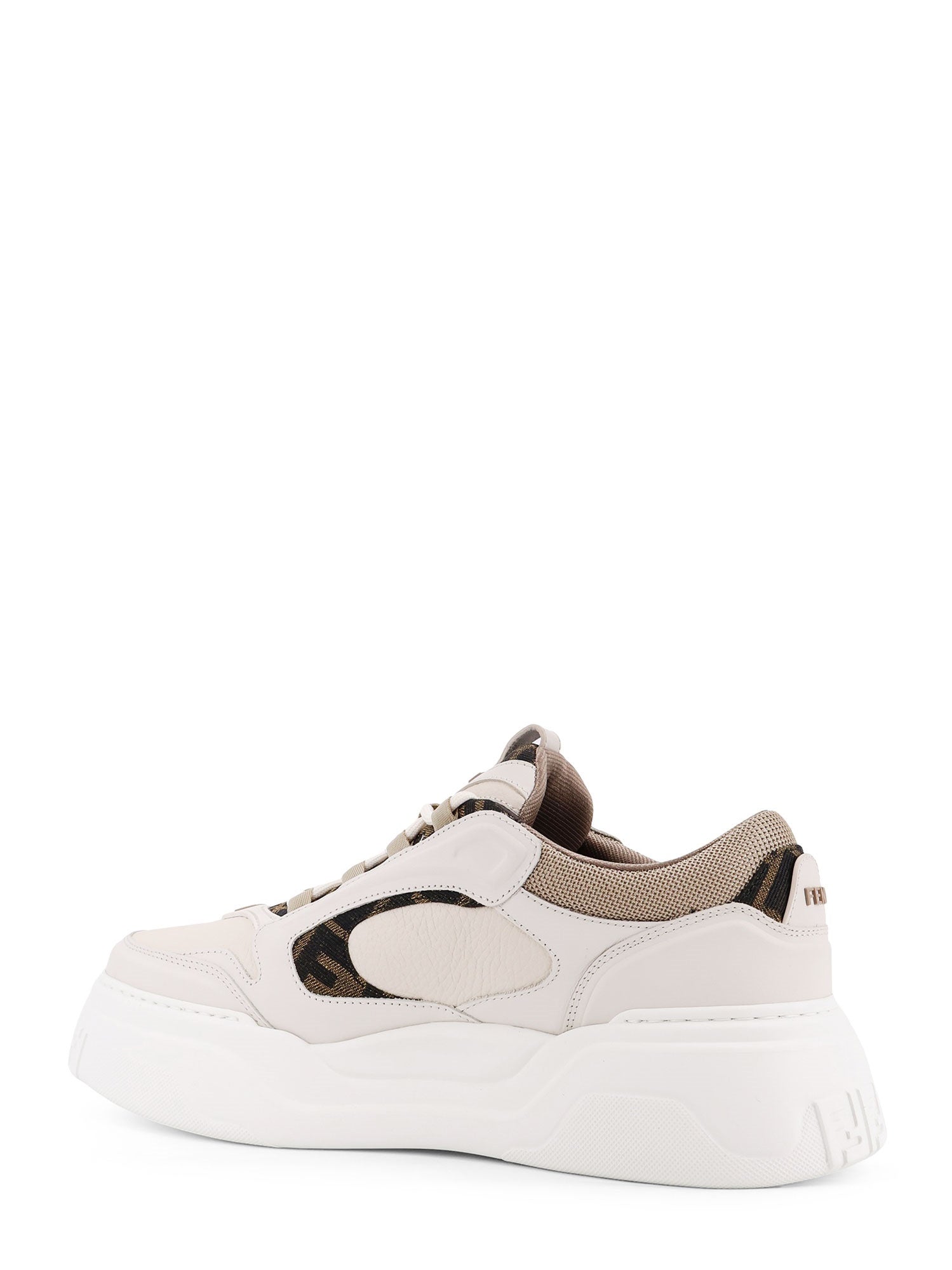 Fendi Sneakers Bianco Bian Ice Beig Pelle